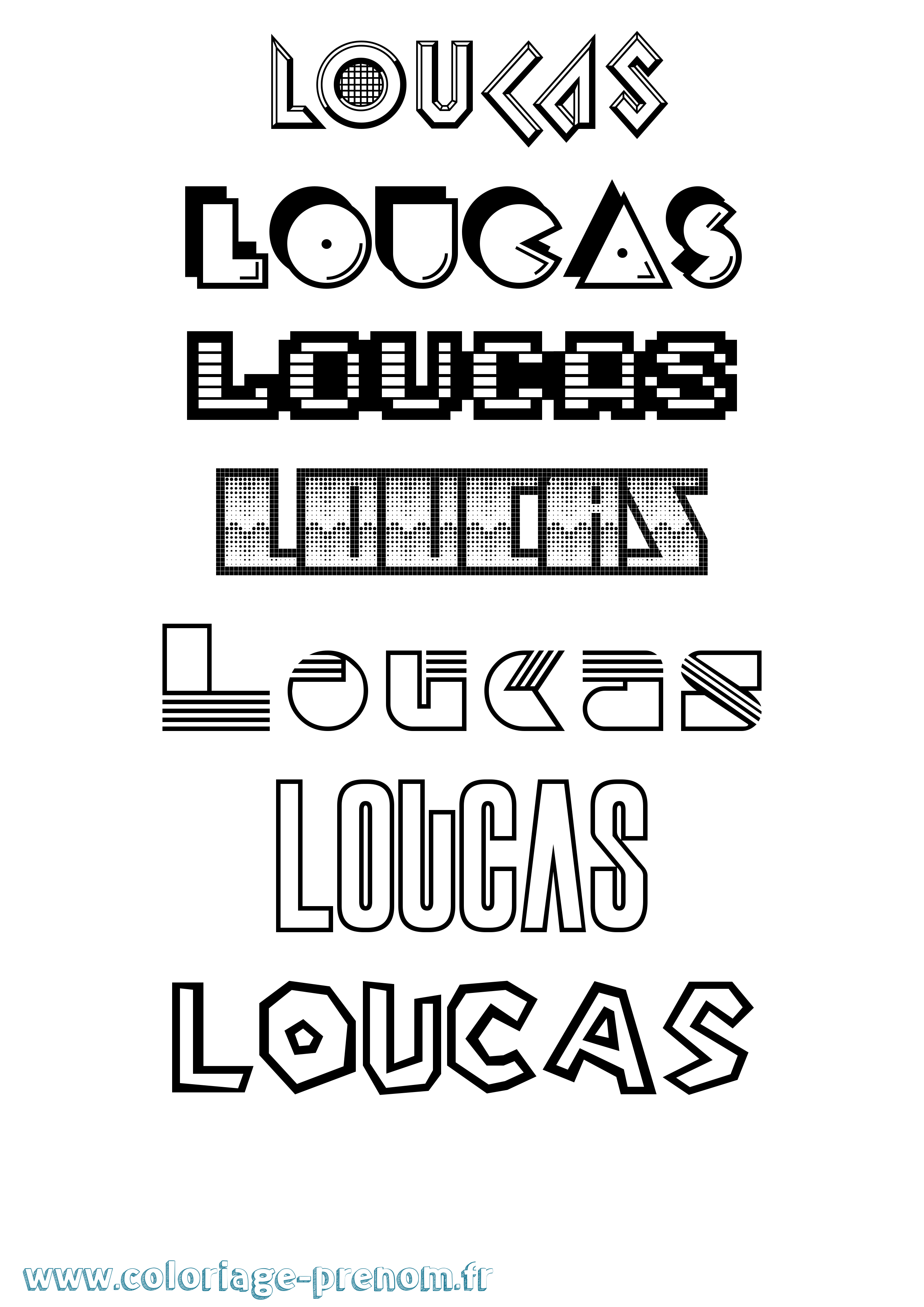 Coloriage Loucas Jeux Vidéos Coloriage prénom Loucas Jeux Vidéos