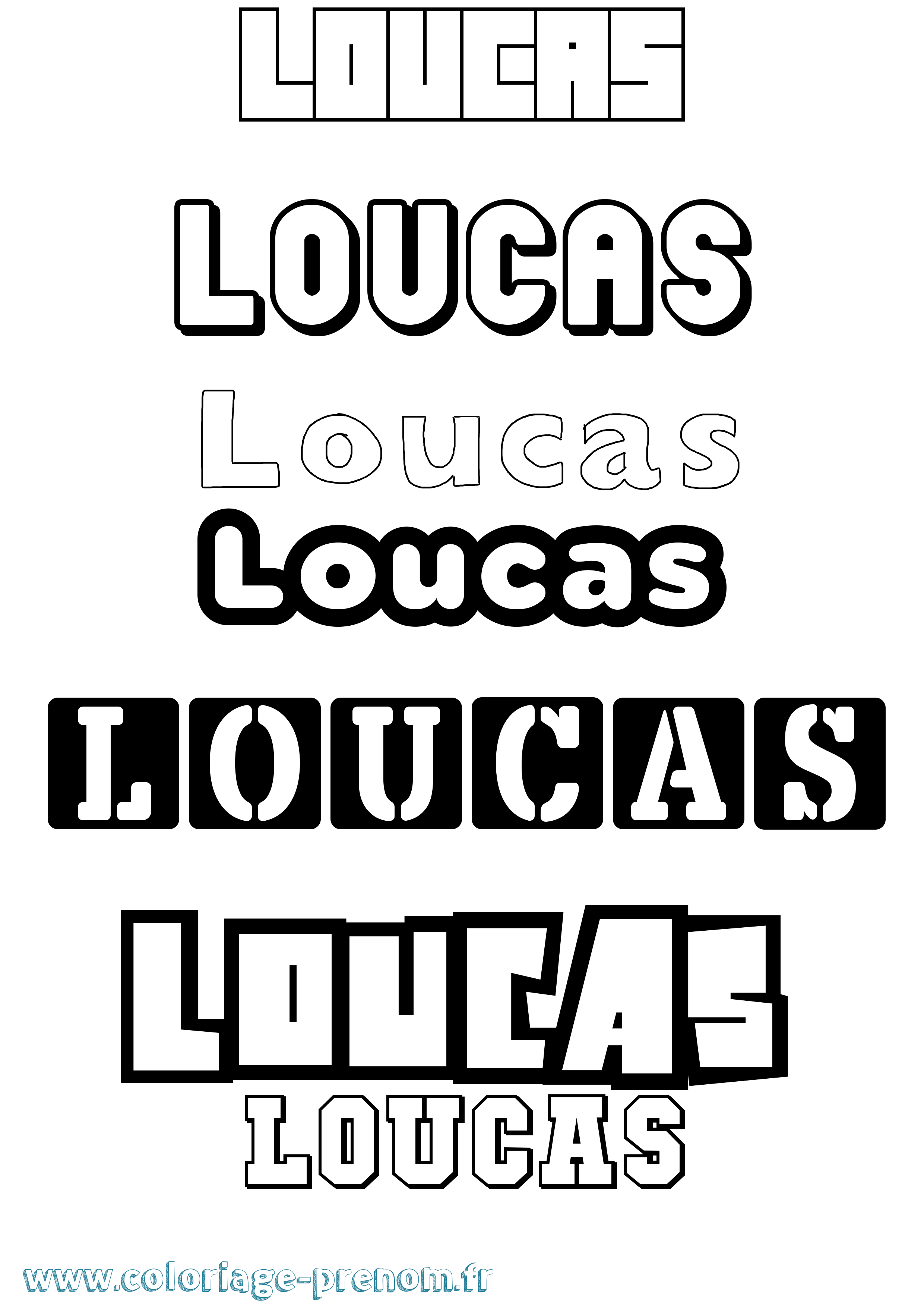 Coloriage Loucas Simple Coloriage prénom Loucas Simple