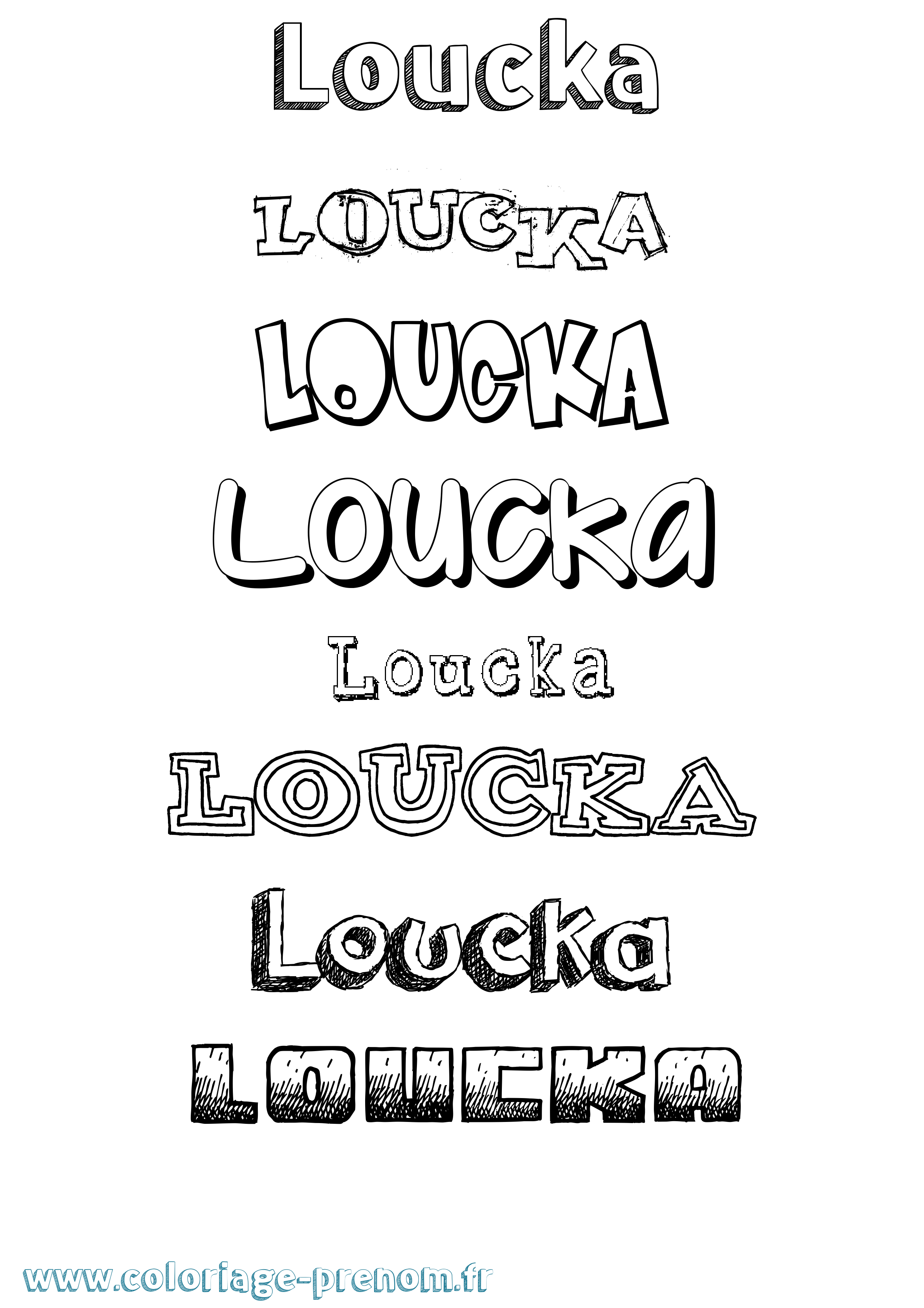 Coloriage prénom Loucka Dessiné