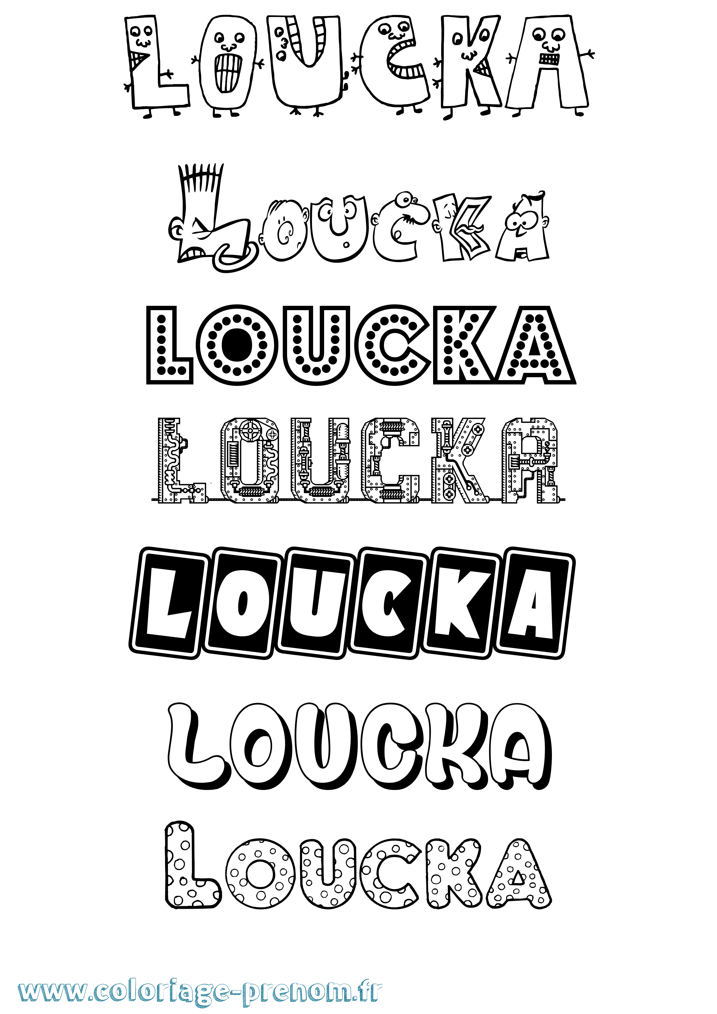 Coloriage prénom Loucka Fun