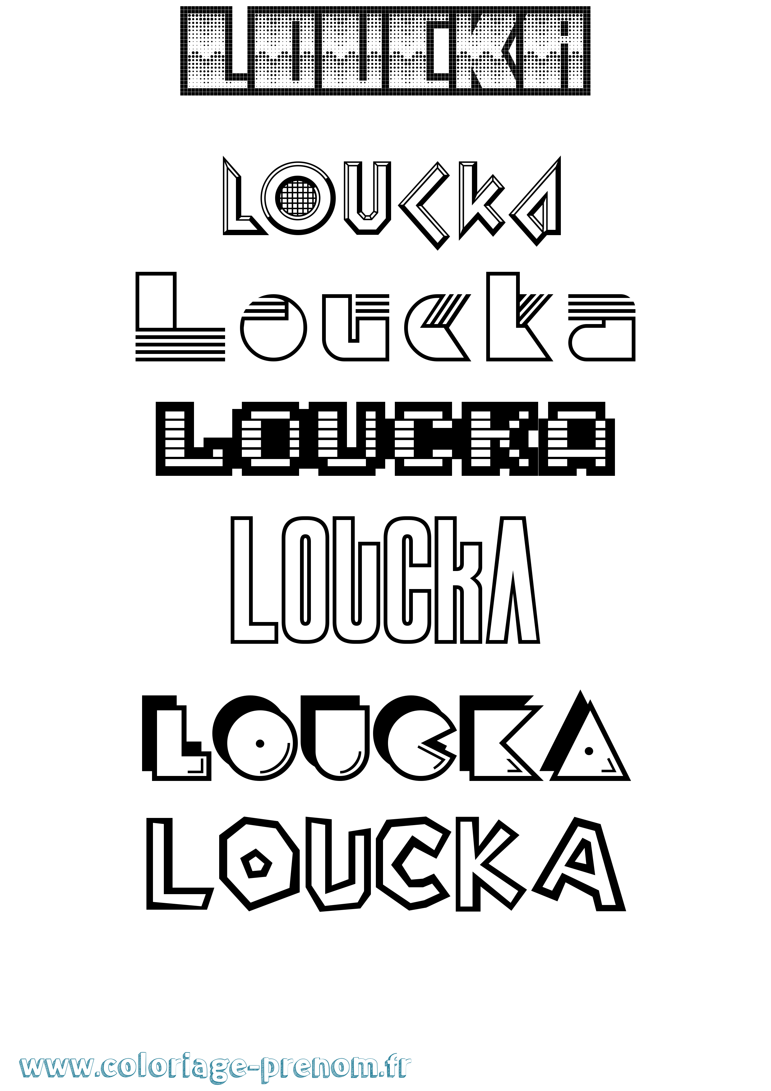 Coloriage Loucka Jeux Vidéos Coloriage prénom Loucka Jeux Vidéos