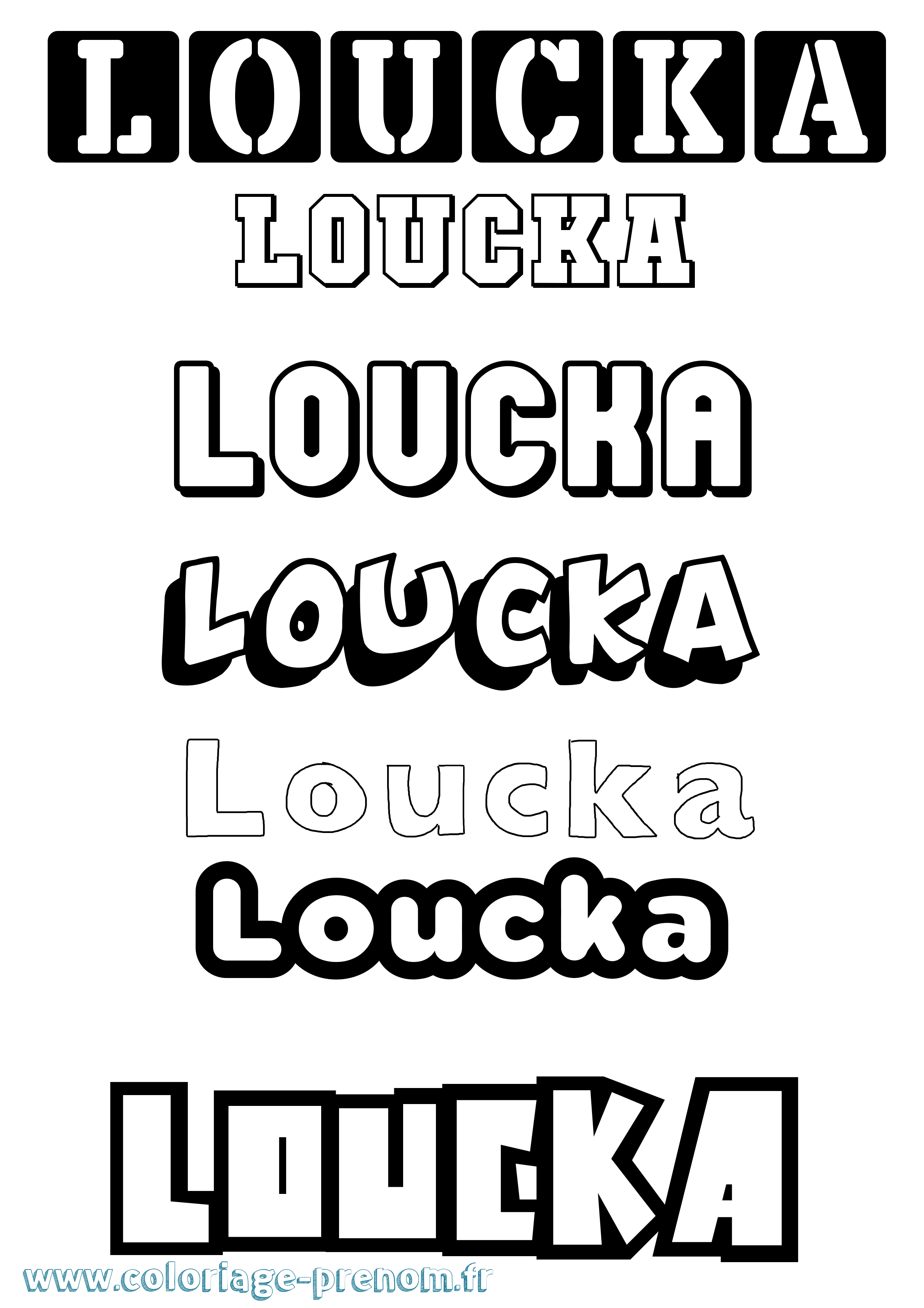 Coloriage prénom Loucka Simple