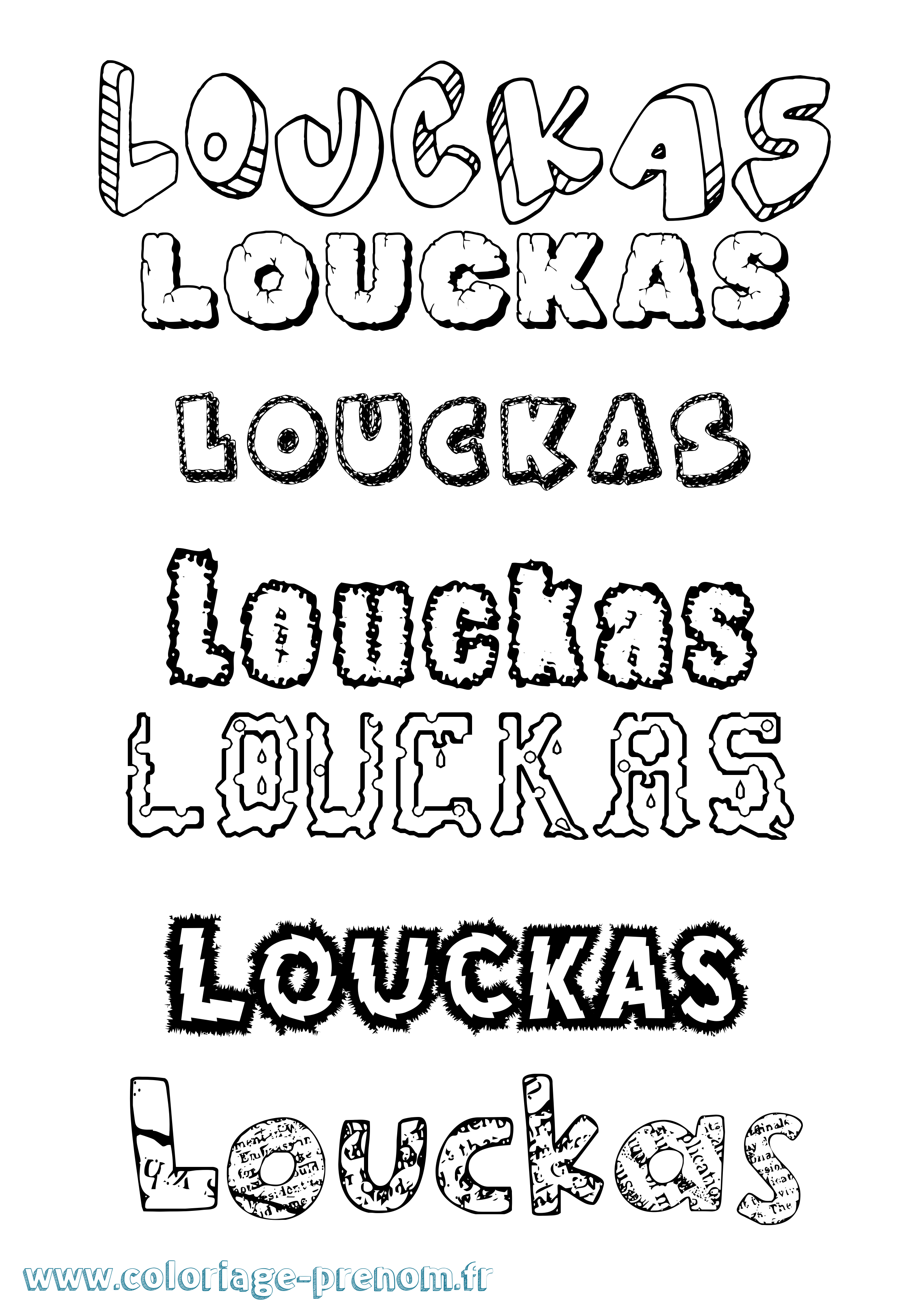 Coloriage Louckas Destructuré Coloriage prénom Louckas Destructuré