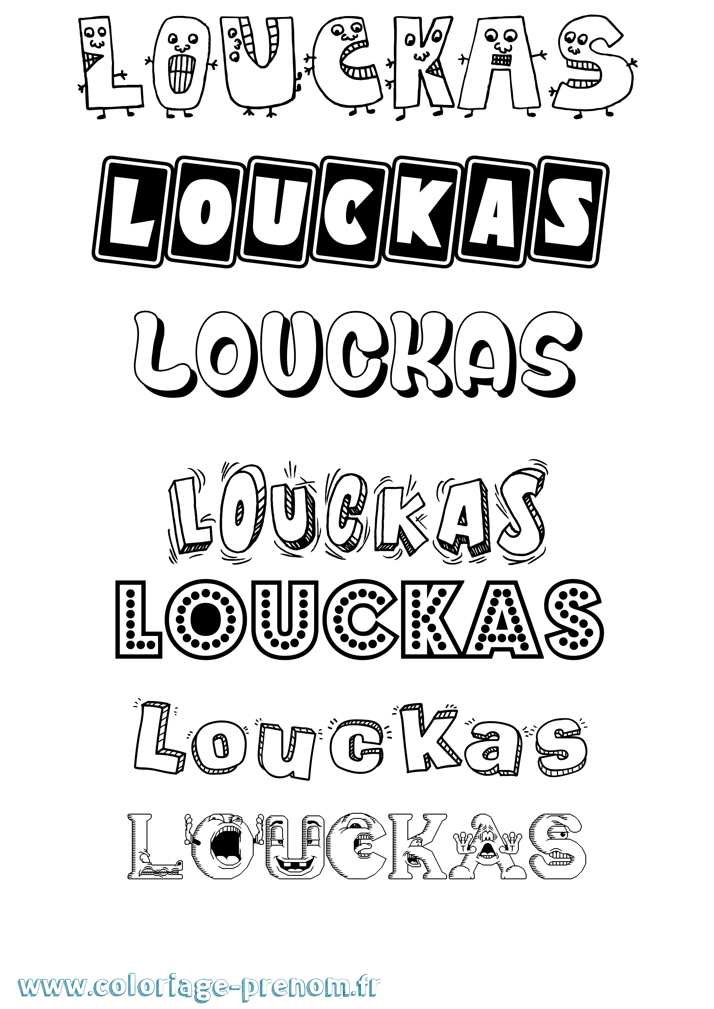 Coloriage Louckas Fun Coloriage prénom Louckas Fun