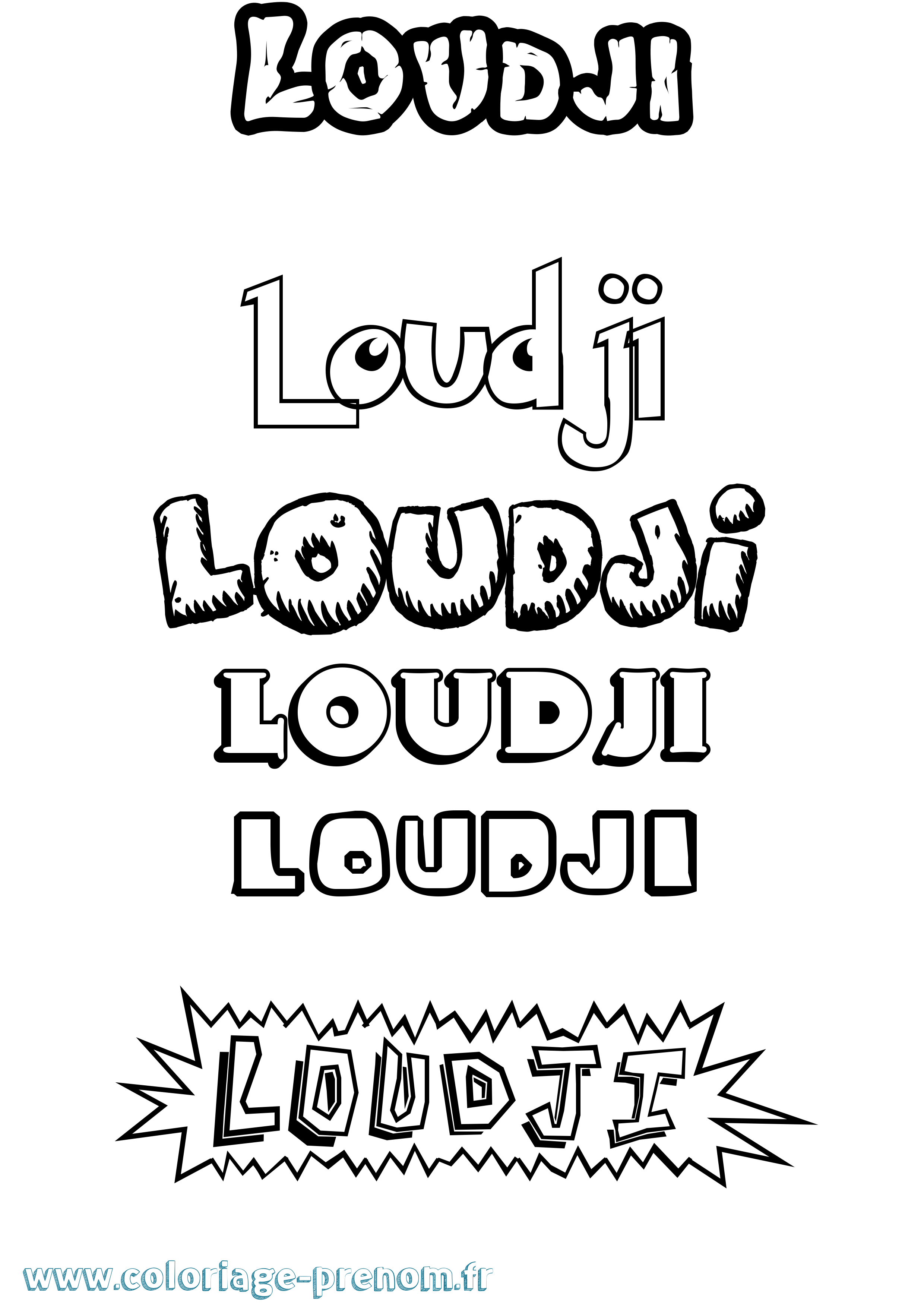 Coloriage Loudji Dessin Animé Coloriage prénom Loudji Dessin Animé