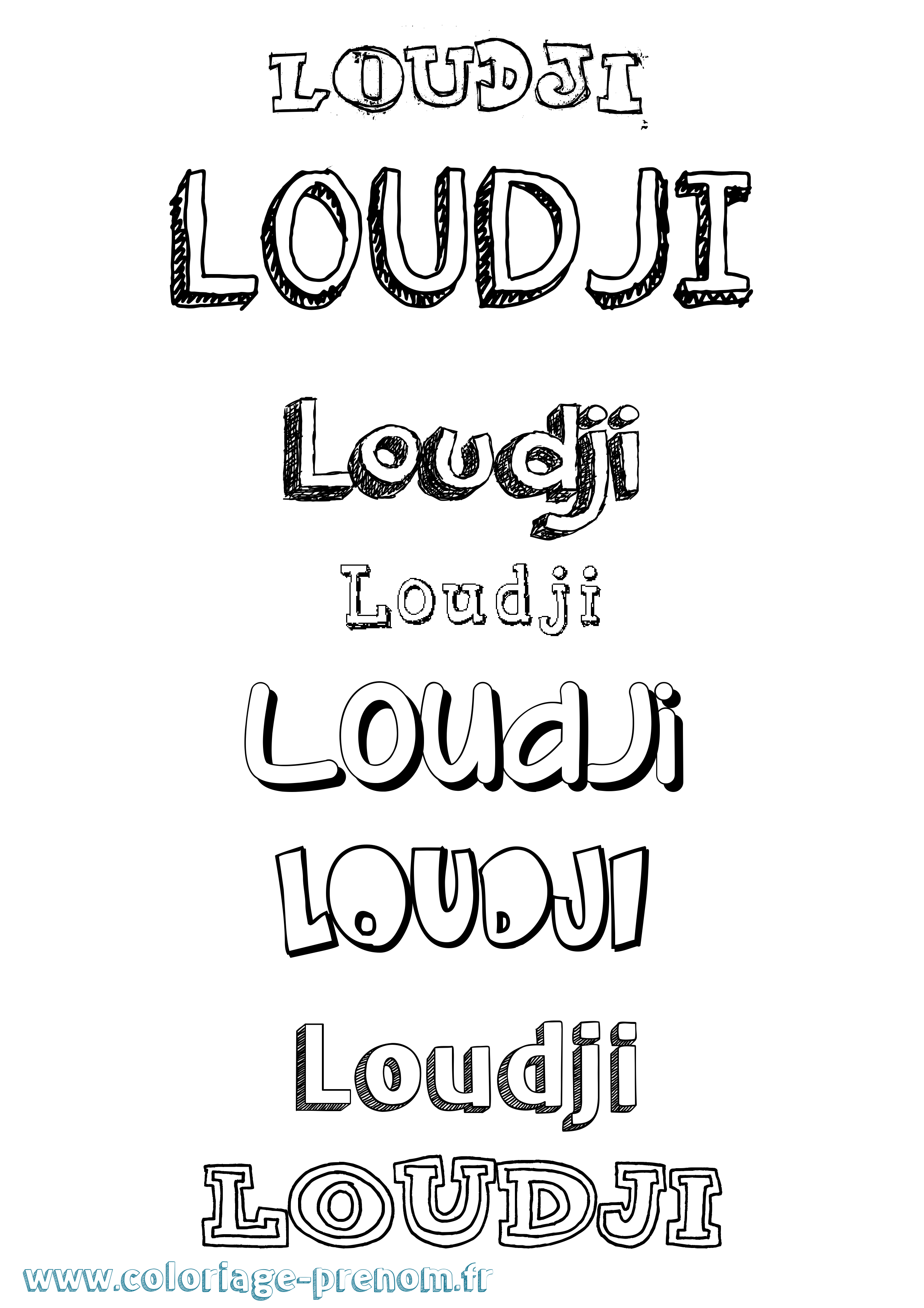 Coloriage Loudji Dessiné Coloriage prénom Loudji Dessiné