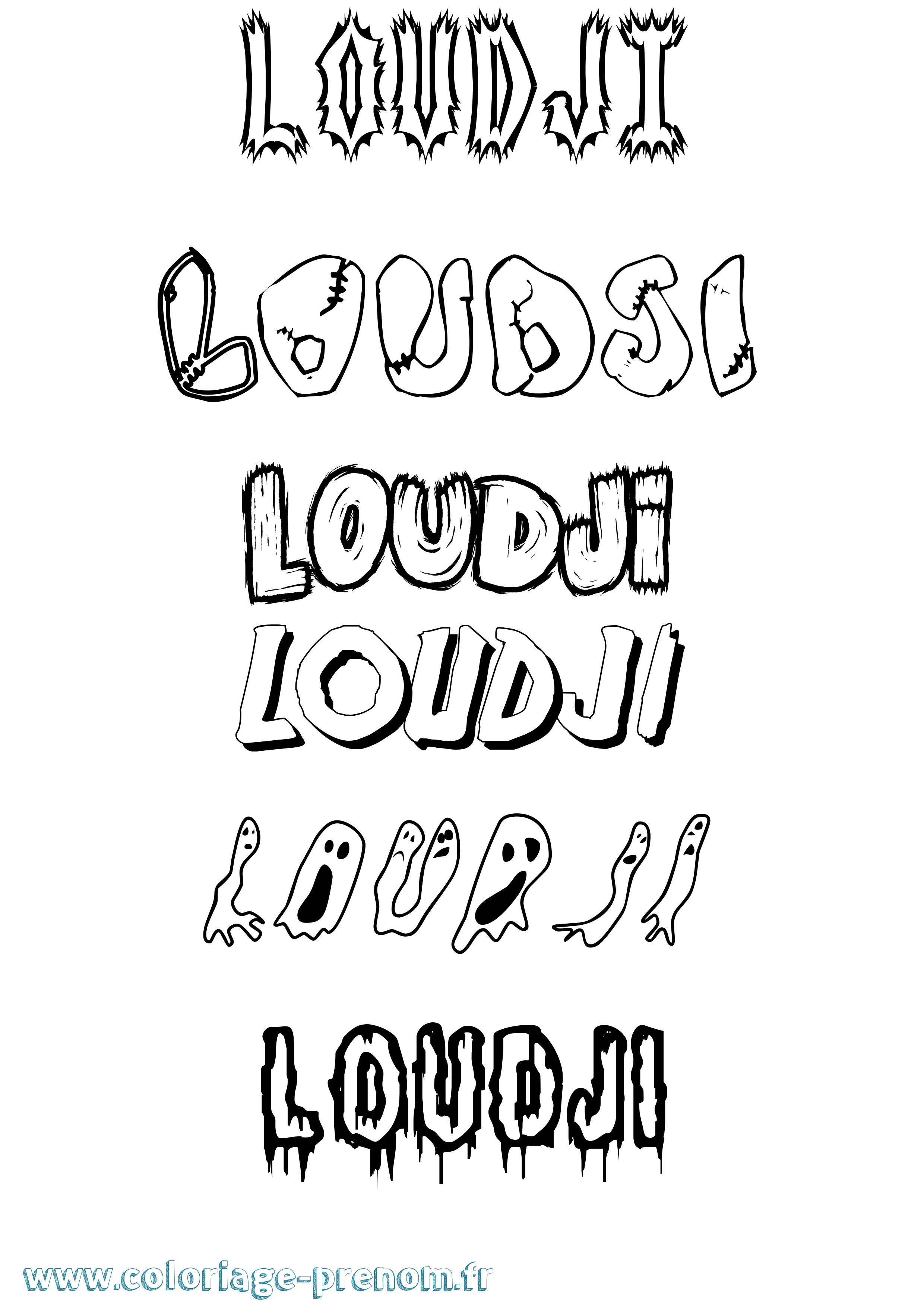 Coloriage Loudji Frisson Coloriage prénom Loudji Frisson