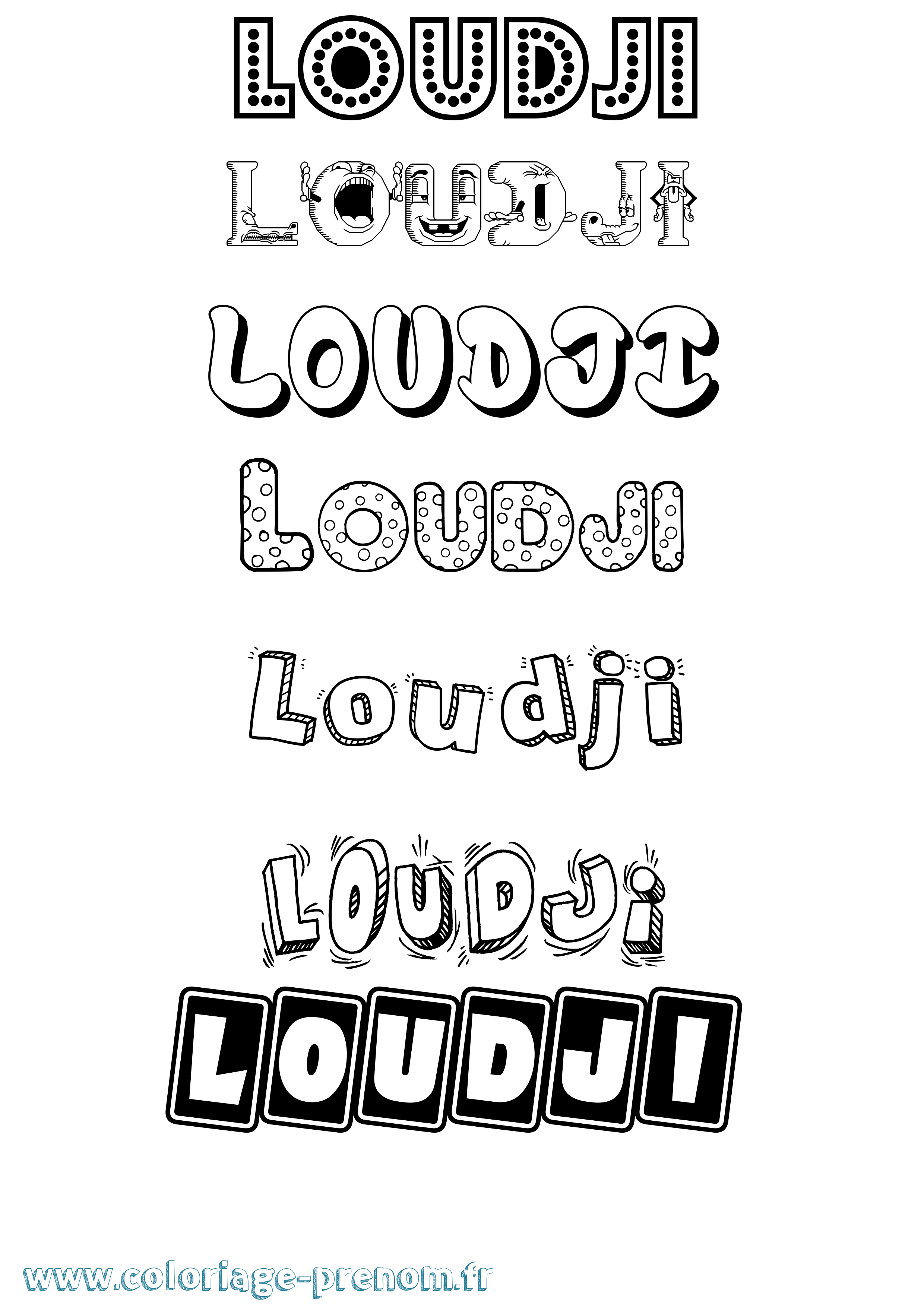 Coloriage Loudji Fun Coloriage prénom Loudji Fun
