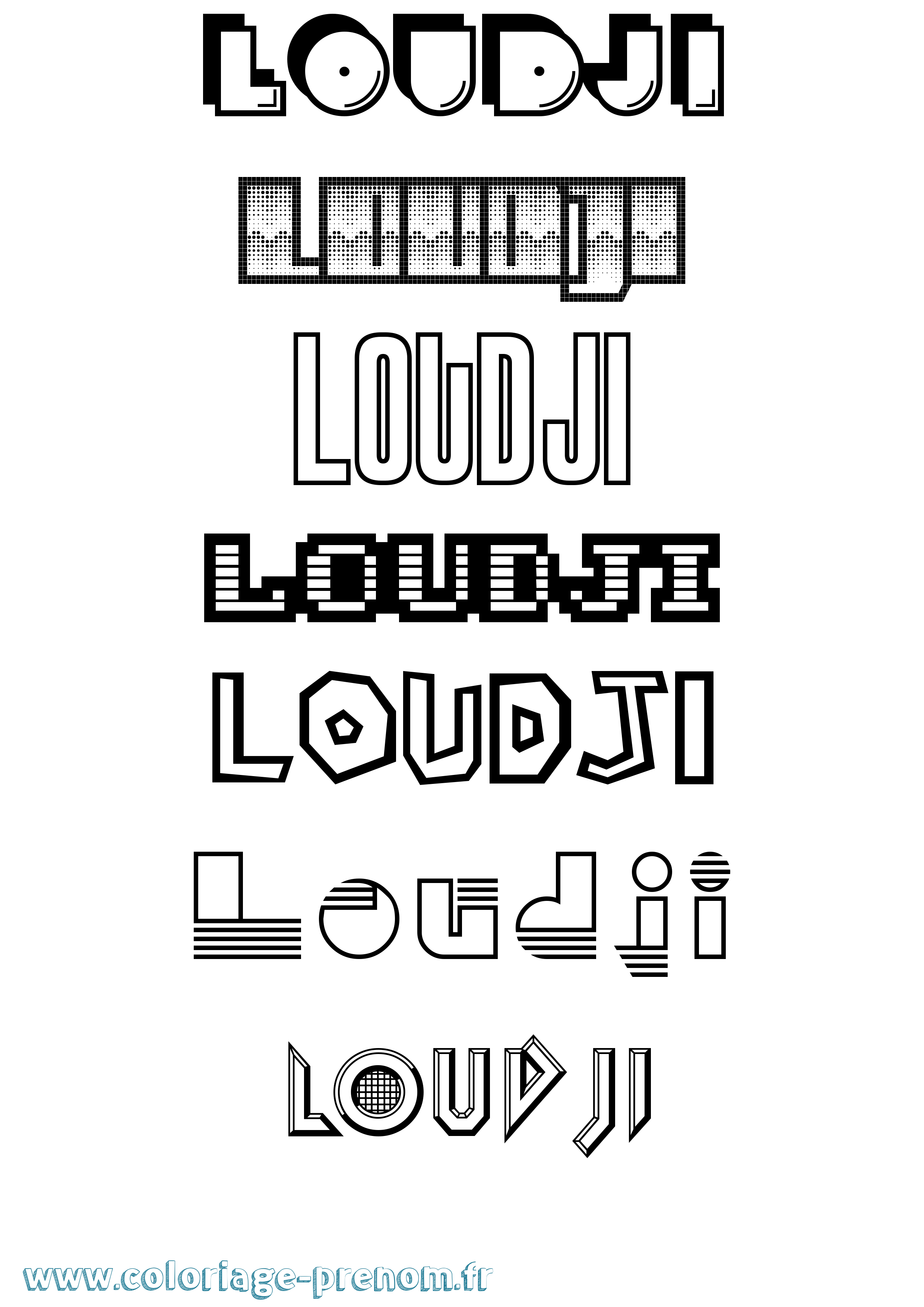 Coloriage Loudji Jeux Vidéos Coloriage prénom Loudji Jeux Vidéos