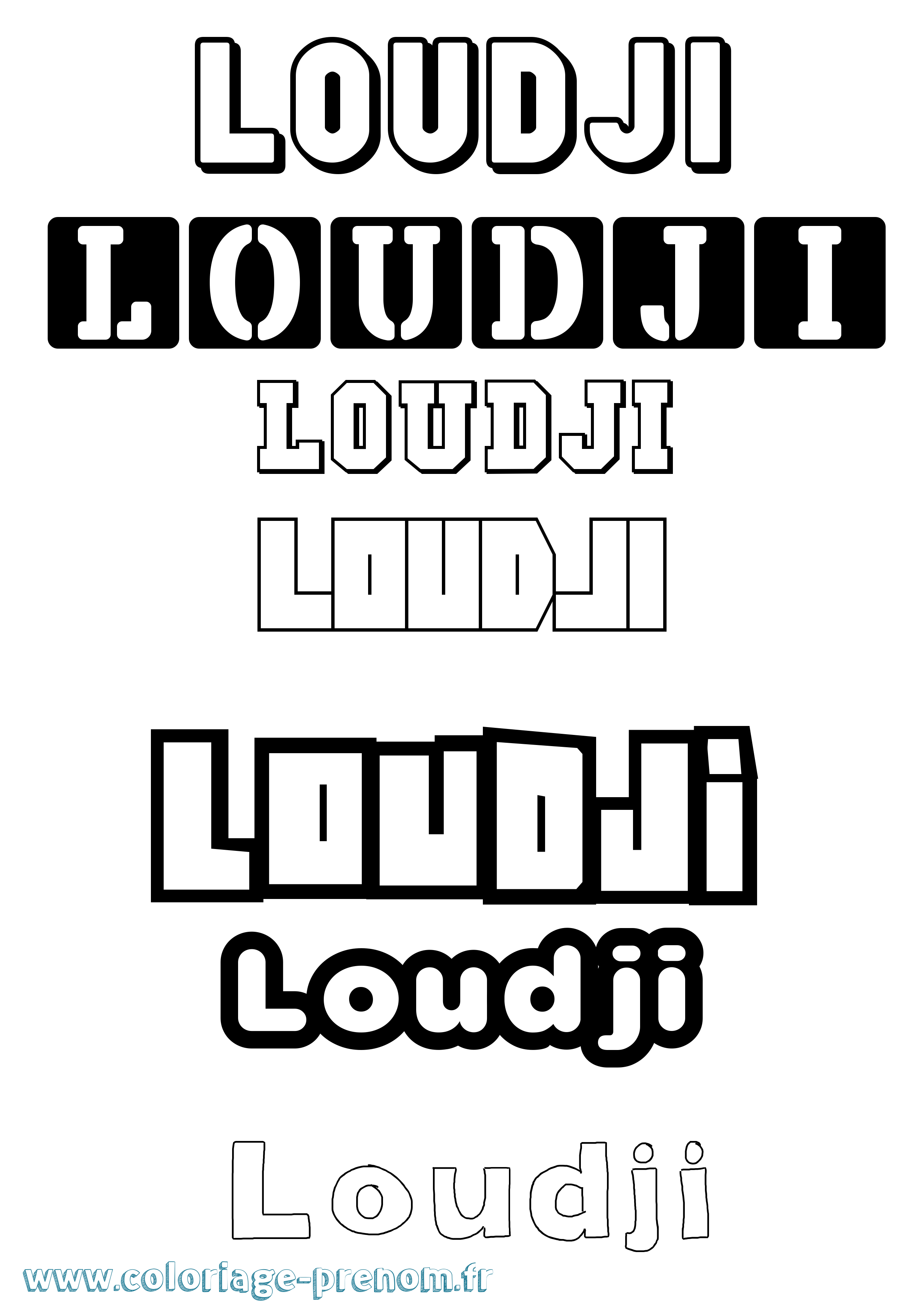 Coloriage Loudji Simple Coloriage prénom Loudji Simple