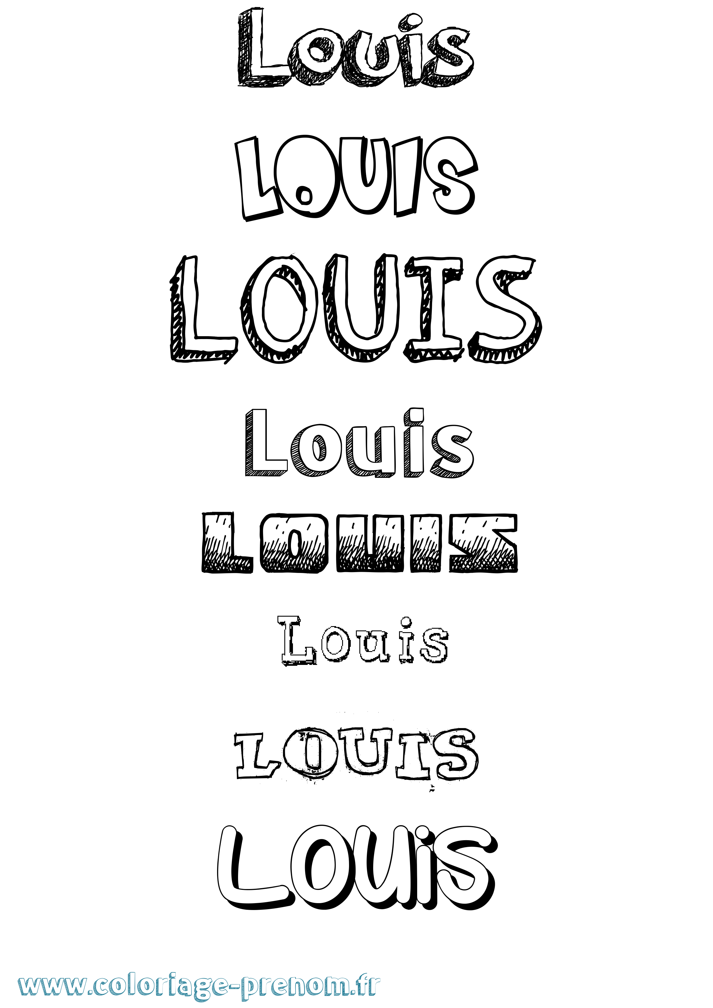 Coloriage prénom Louis Dessiné