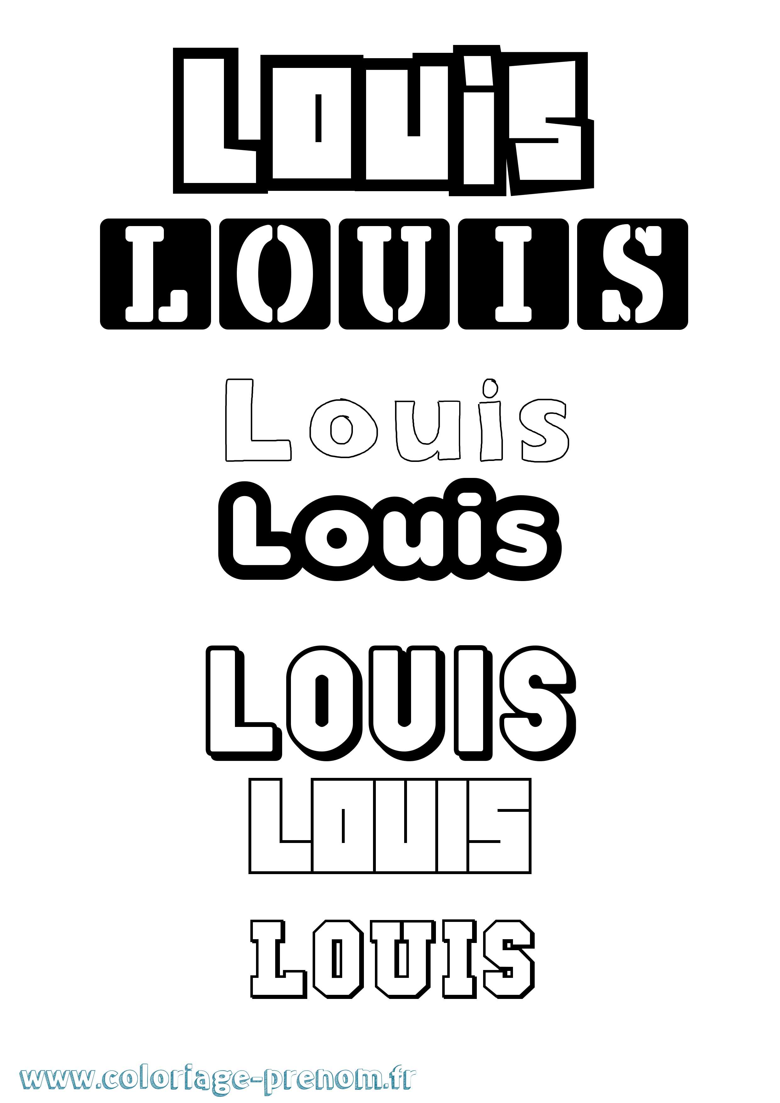 Coloriage prénom Louis Simple