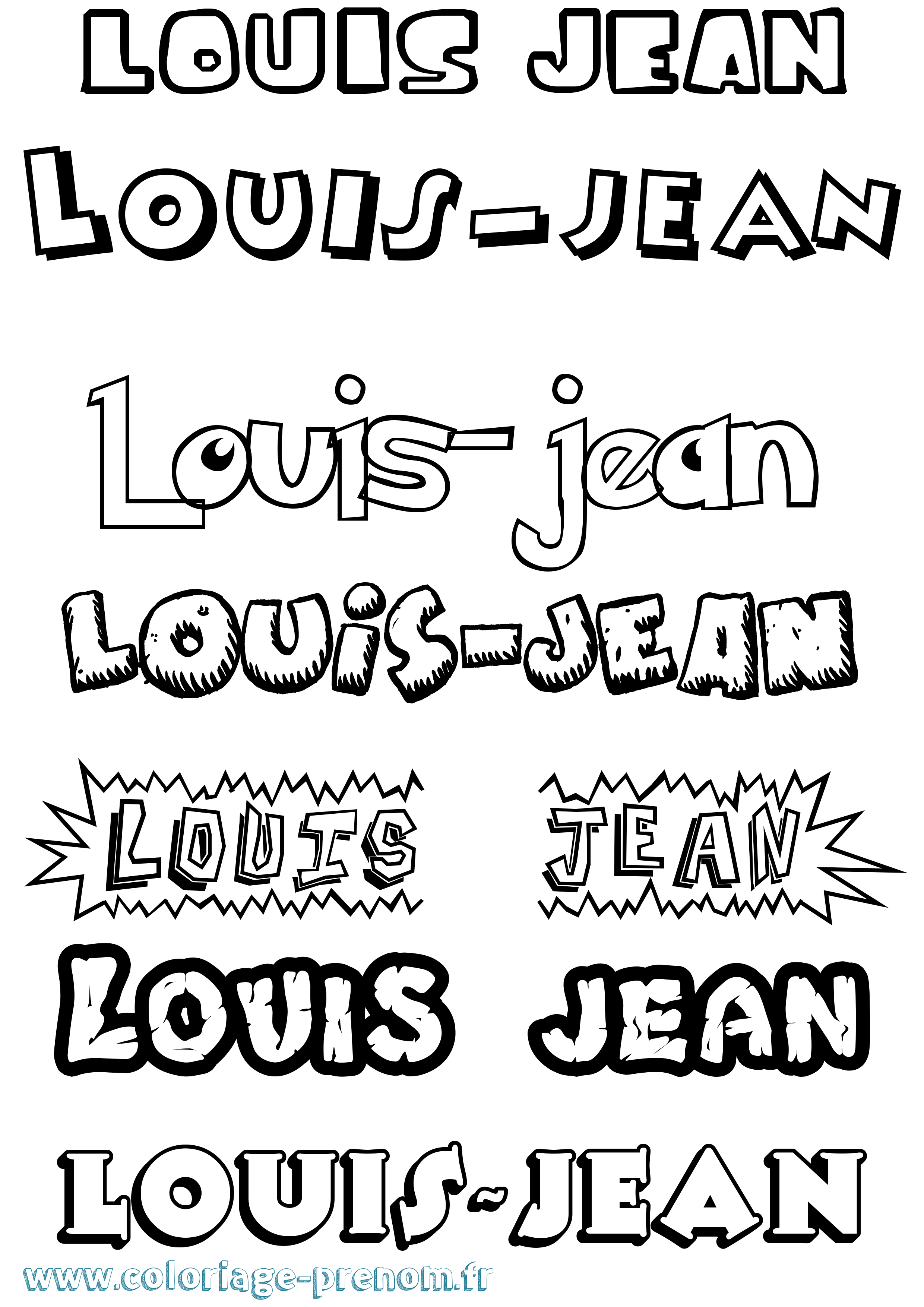Coloriage prénom Louis-Jean Dessin Animé
