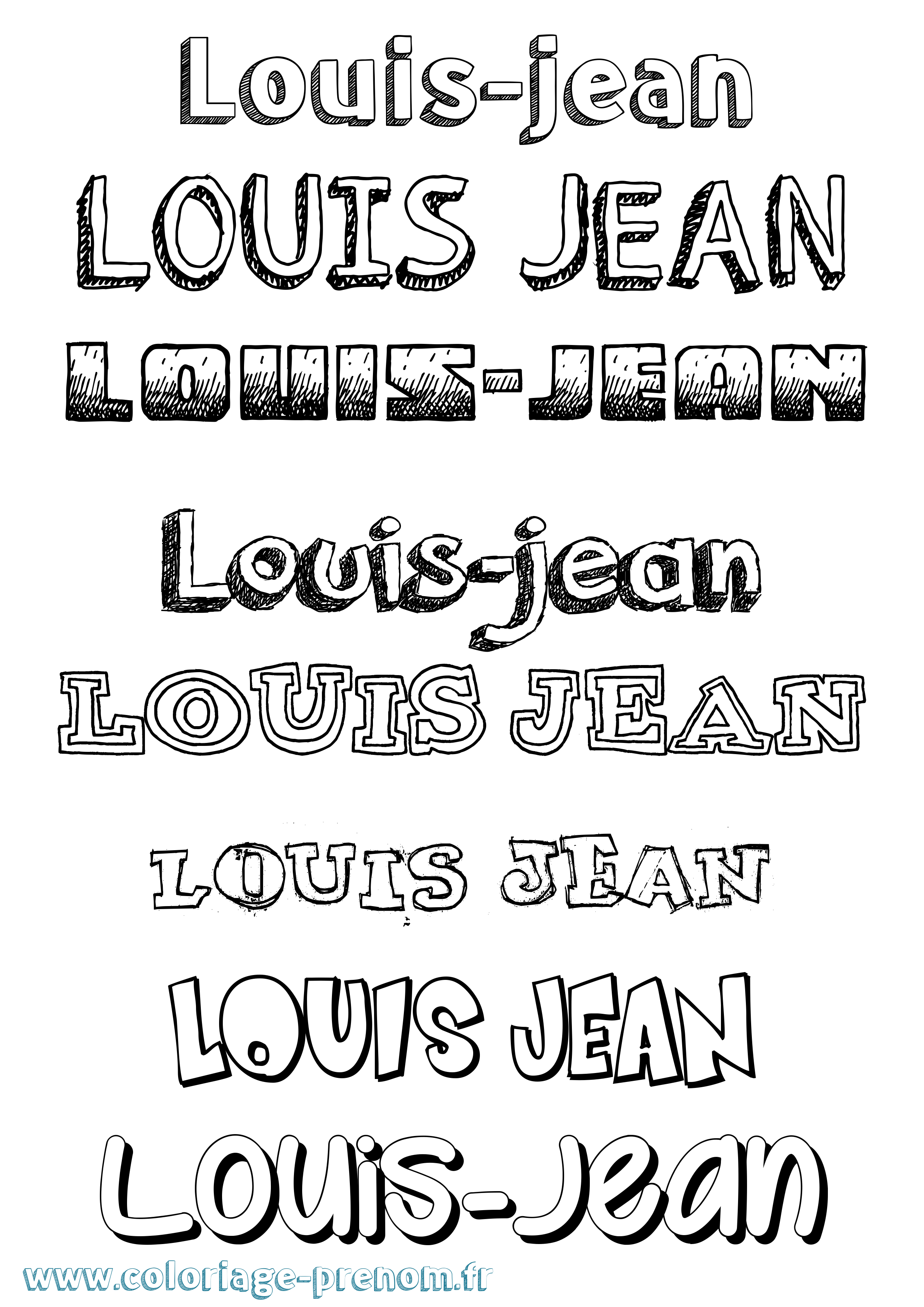 Coloriage prénom Louis-Jean Dessiné