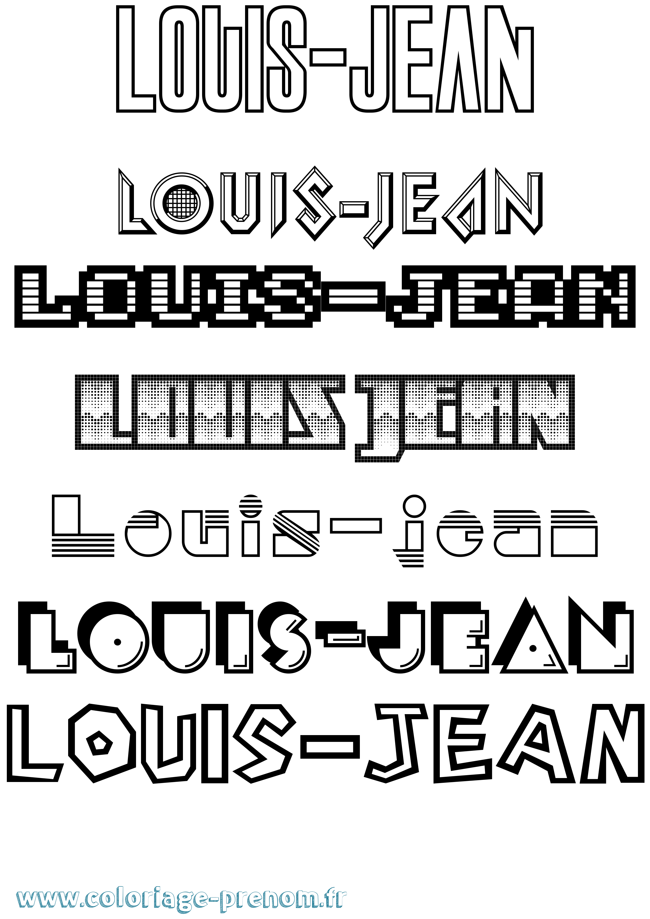 Coloriage prénom Louis-Jean Jeux Vidéos