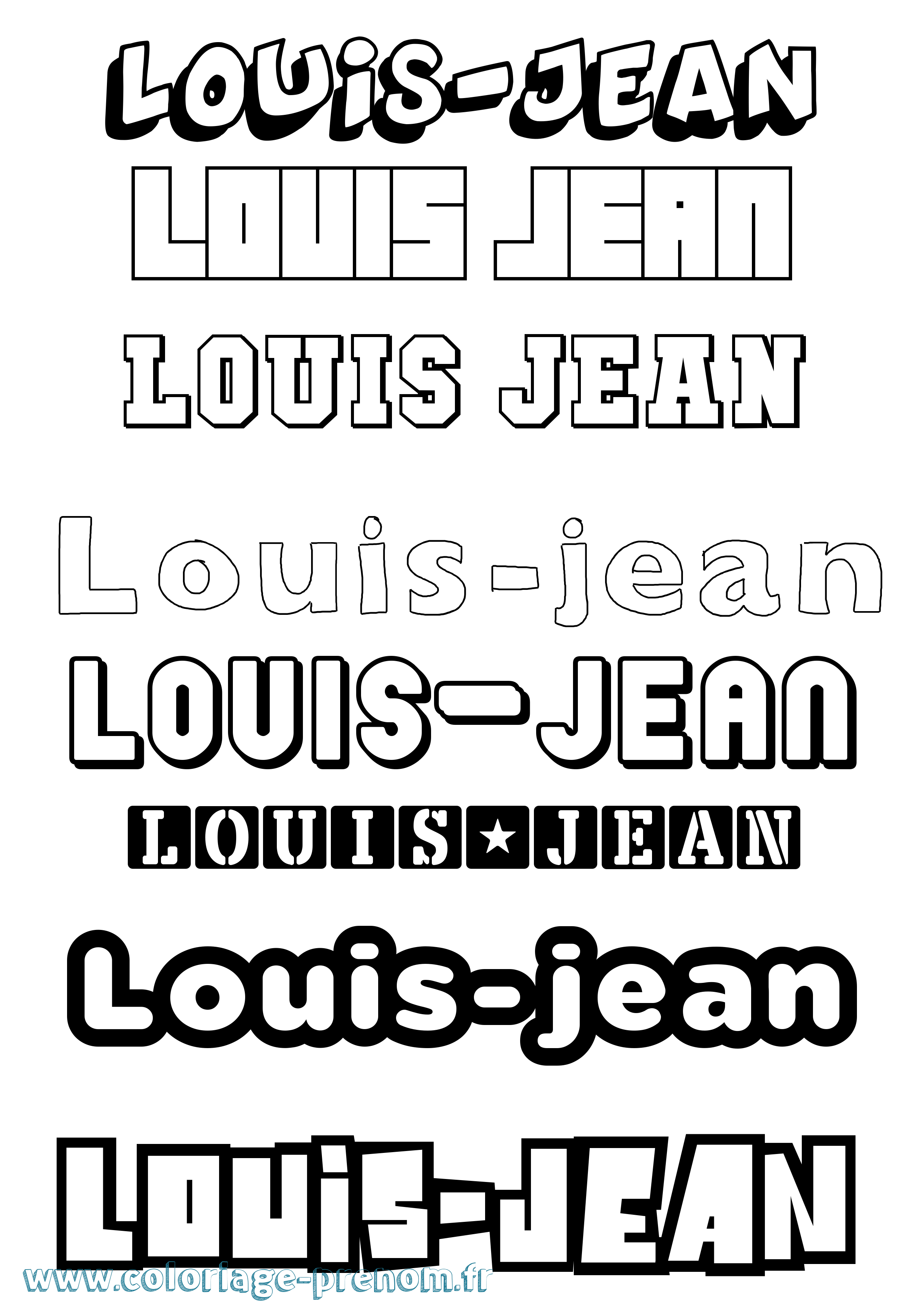 Coloriage prénom Louis-Jean Simple