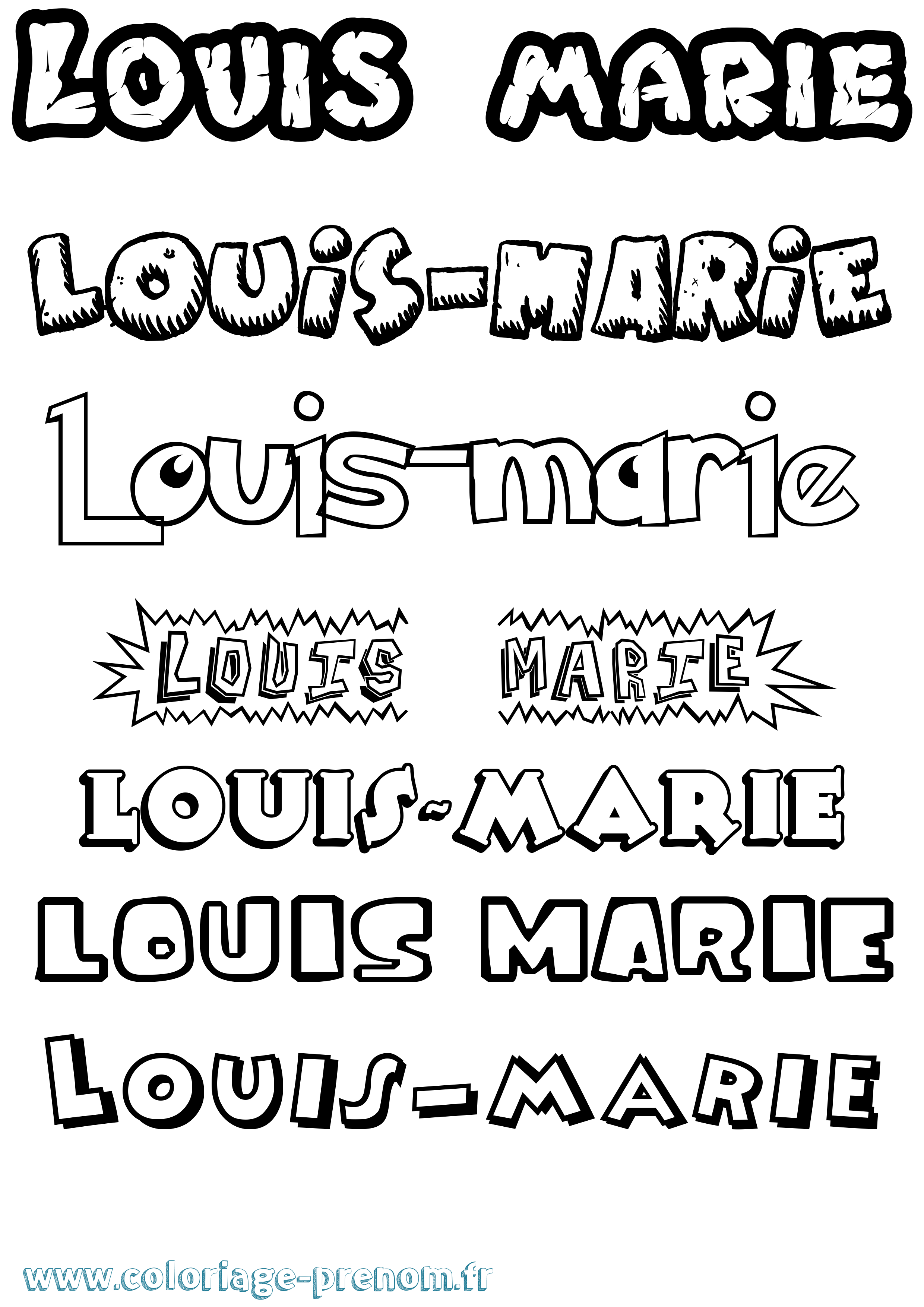 Coloriage Louis-Marie Coloriage prénom Louis-Marie