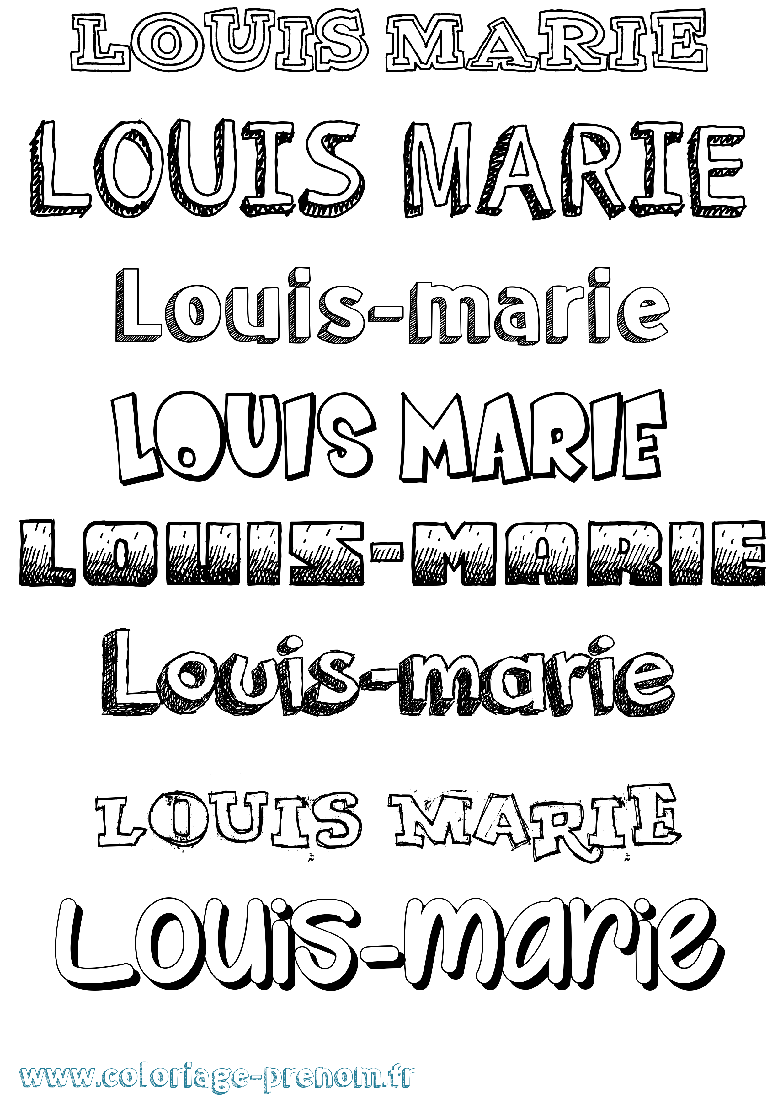 Coloriage prénom Louis-Marie