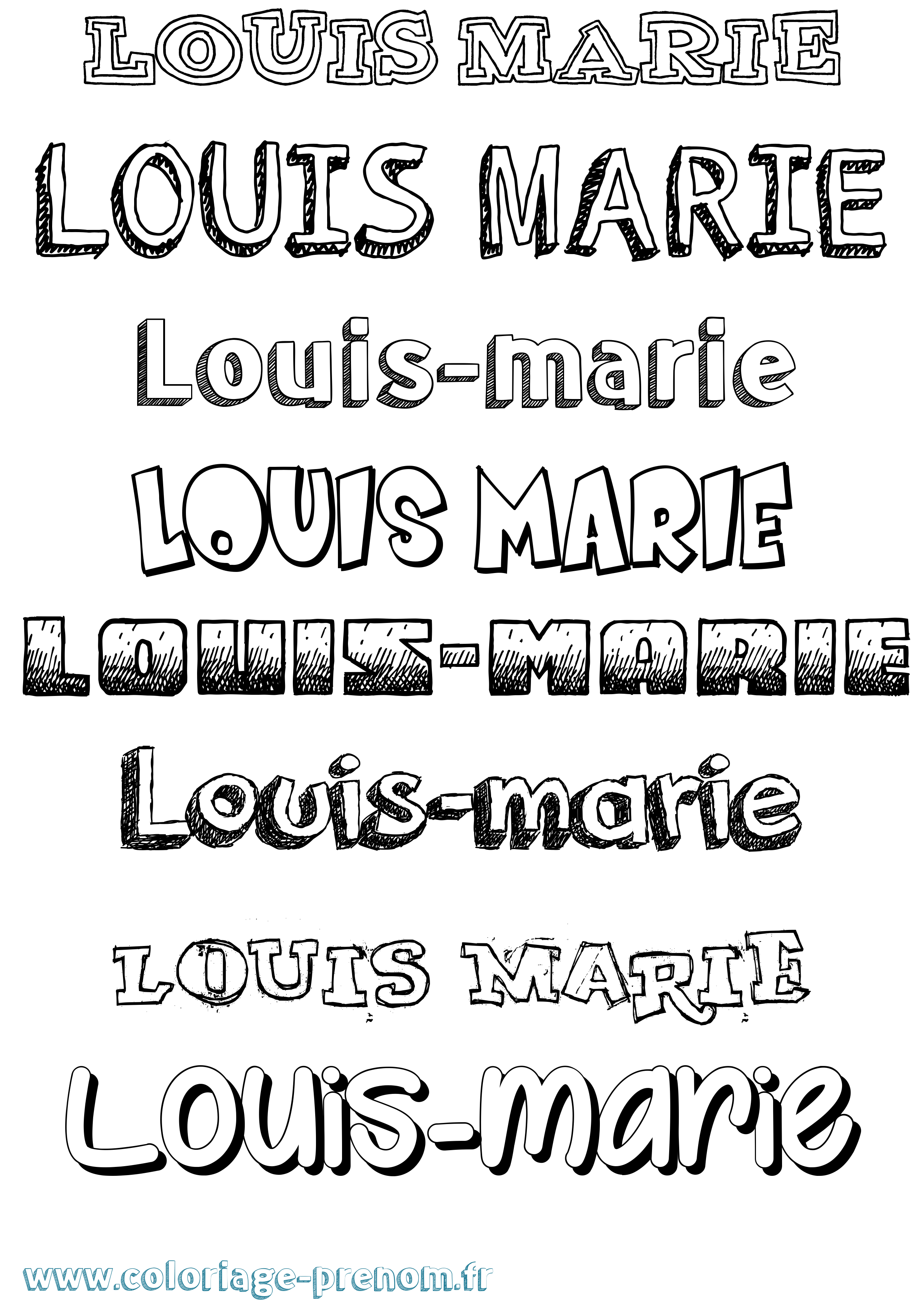 Coloriage Louis-Marie Coloriage prénom Louis-Marie