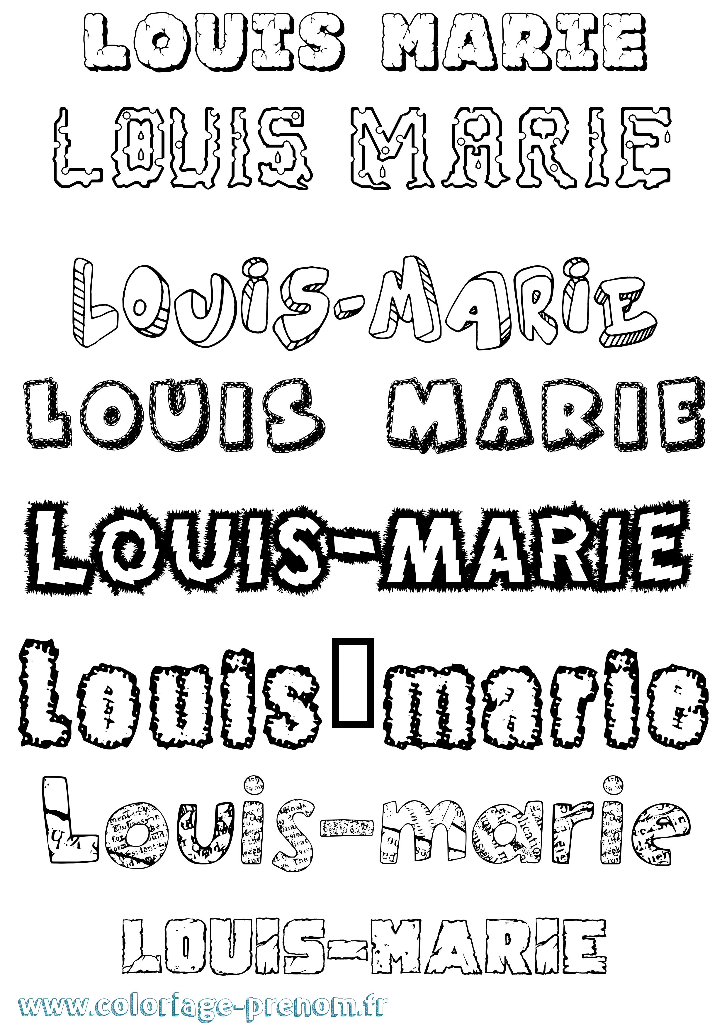 Coloriage Louis-Marie Coloriage prénom Louis-Marie