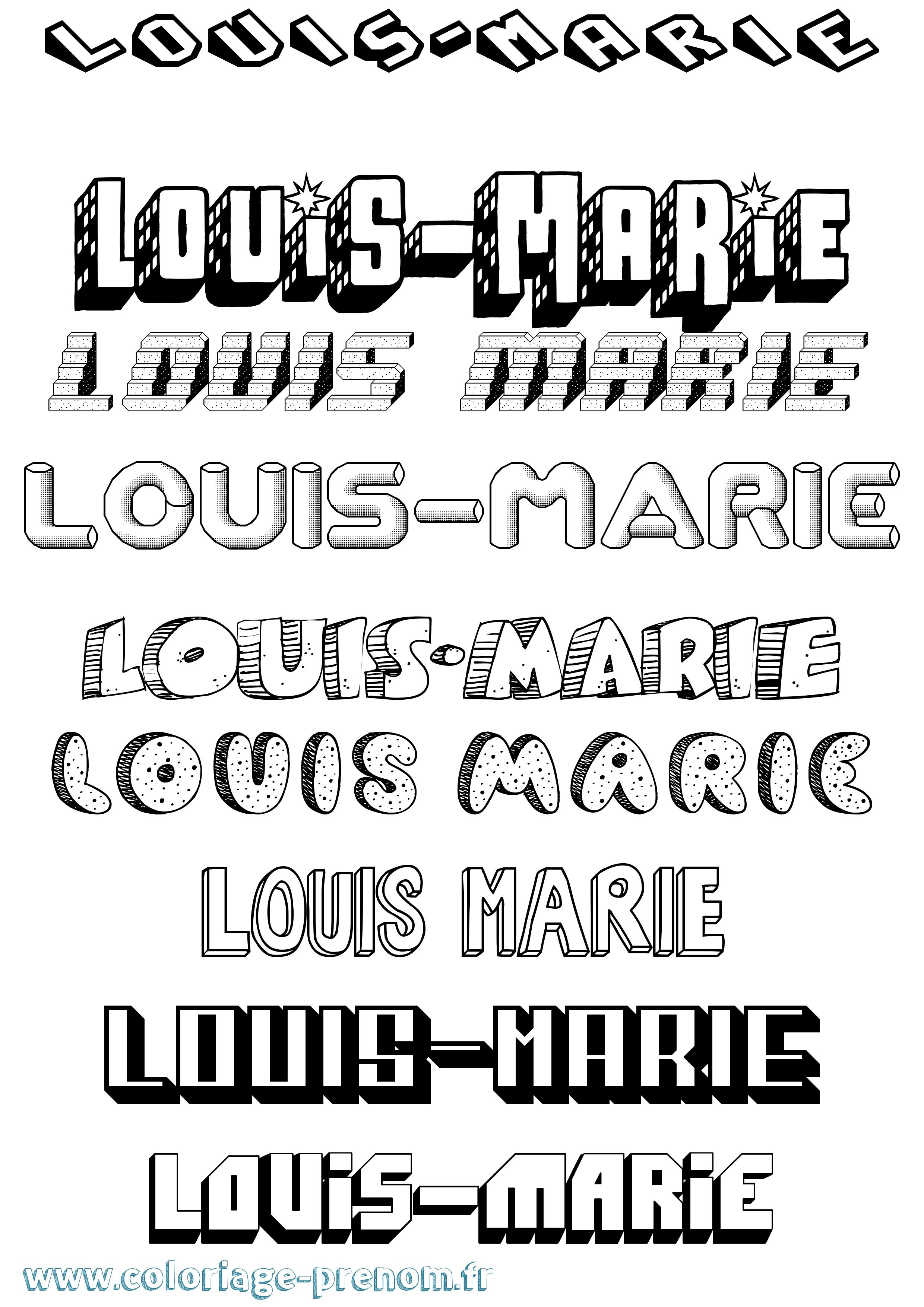 Coloriage prénom Louis-Marie