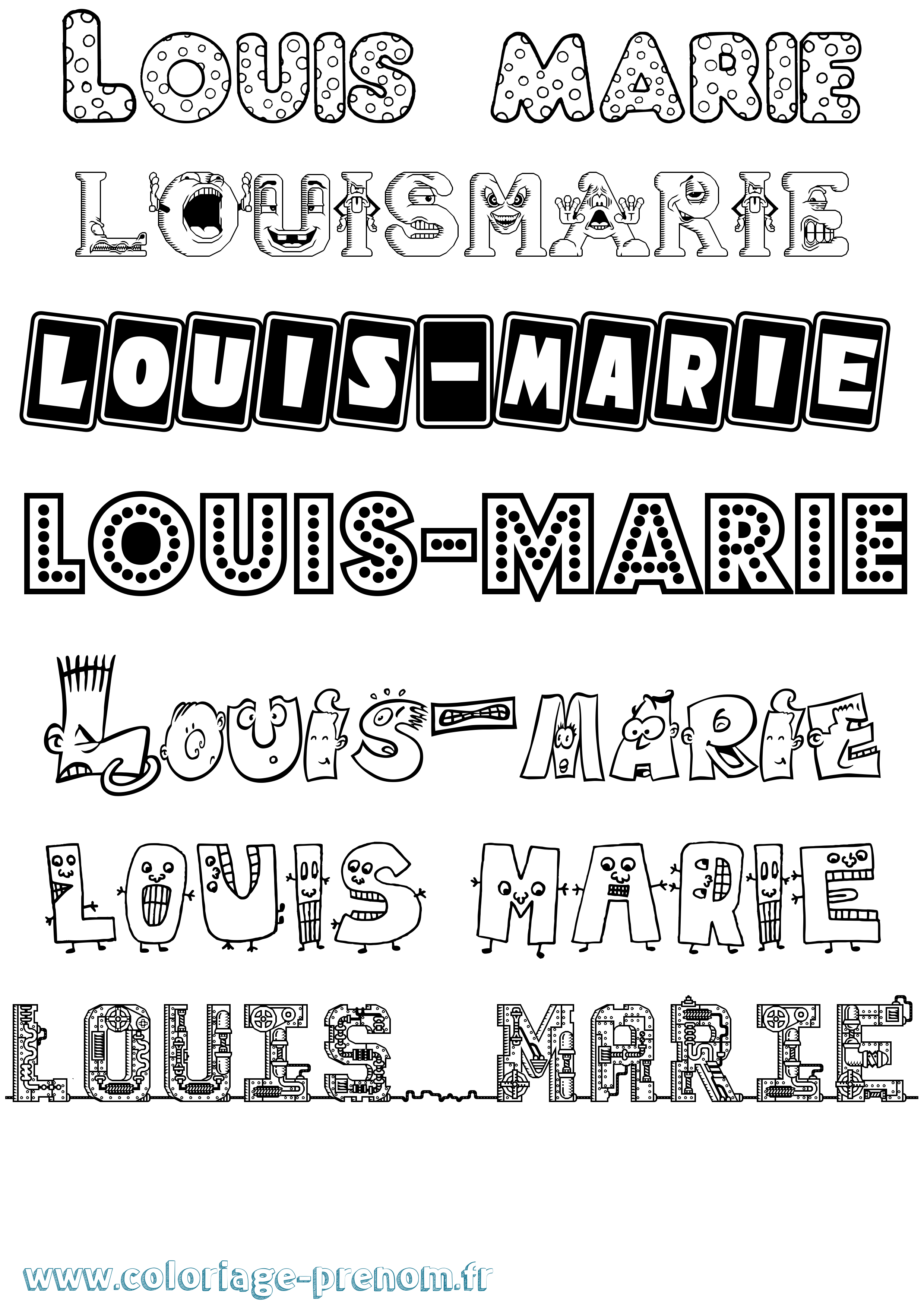 Coloriage Louis-Marie Coloriage prénom Louis-Marie