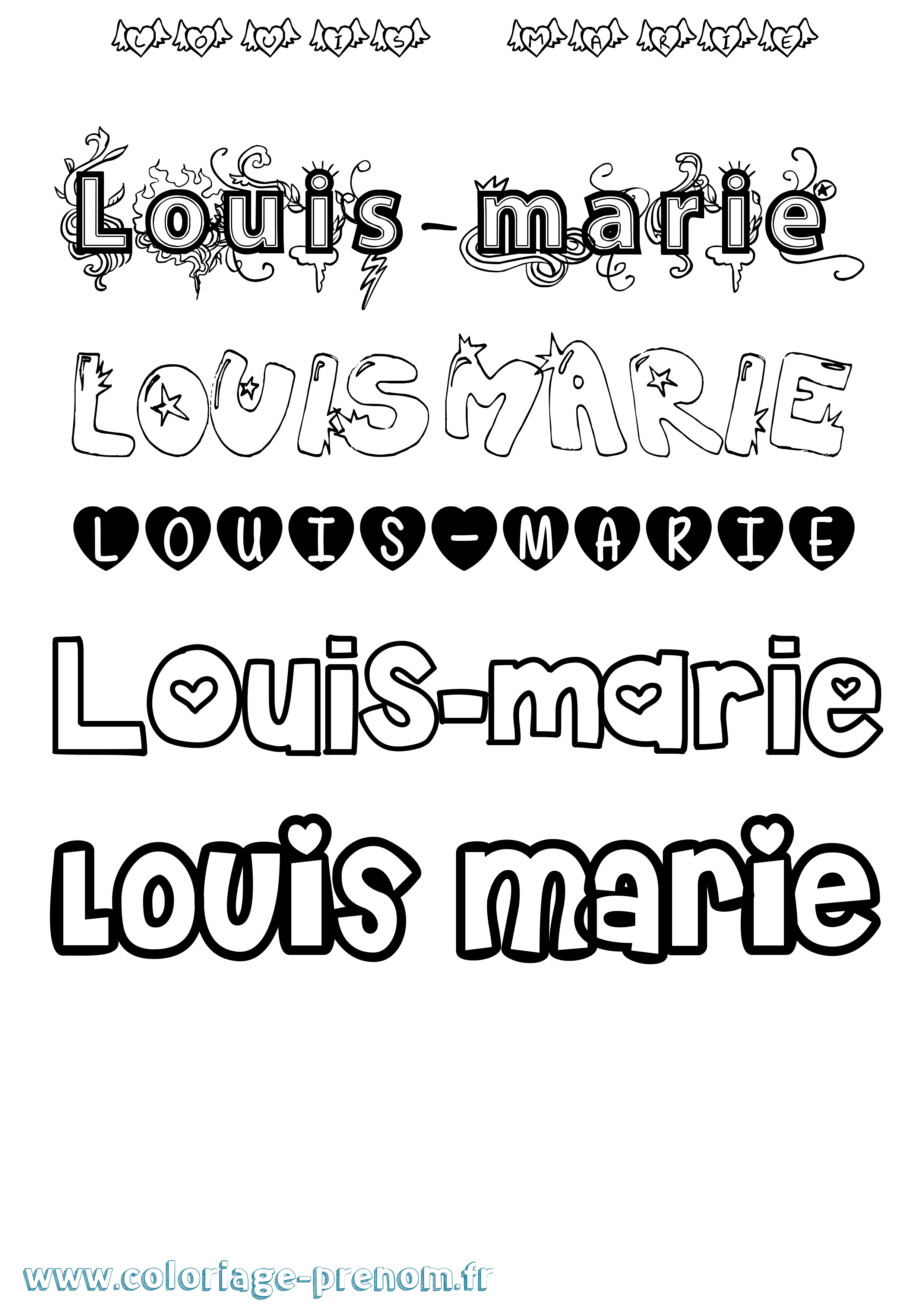 Coloriage Louis-Marie Coloriage prénom Louis-Marie