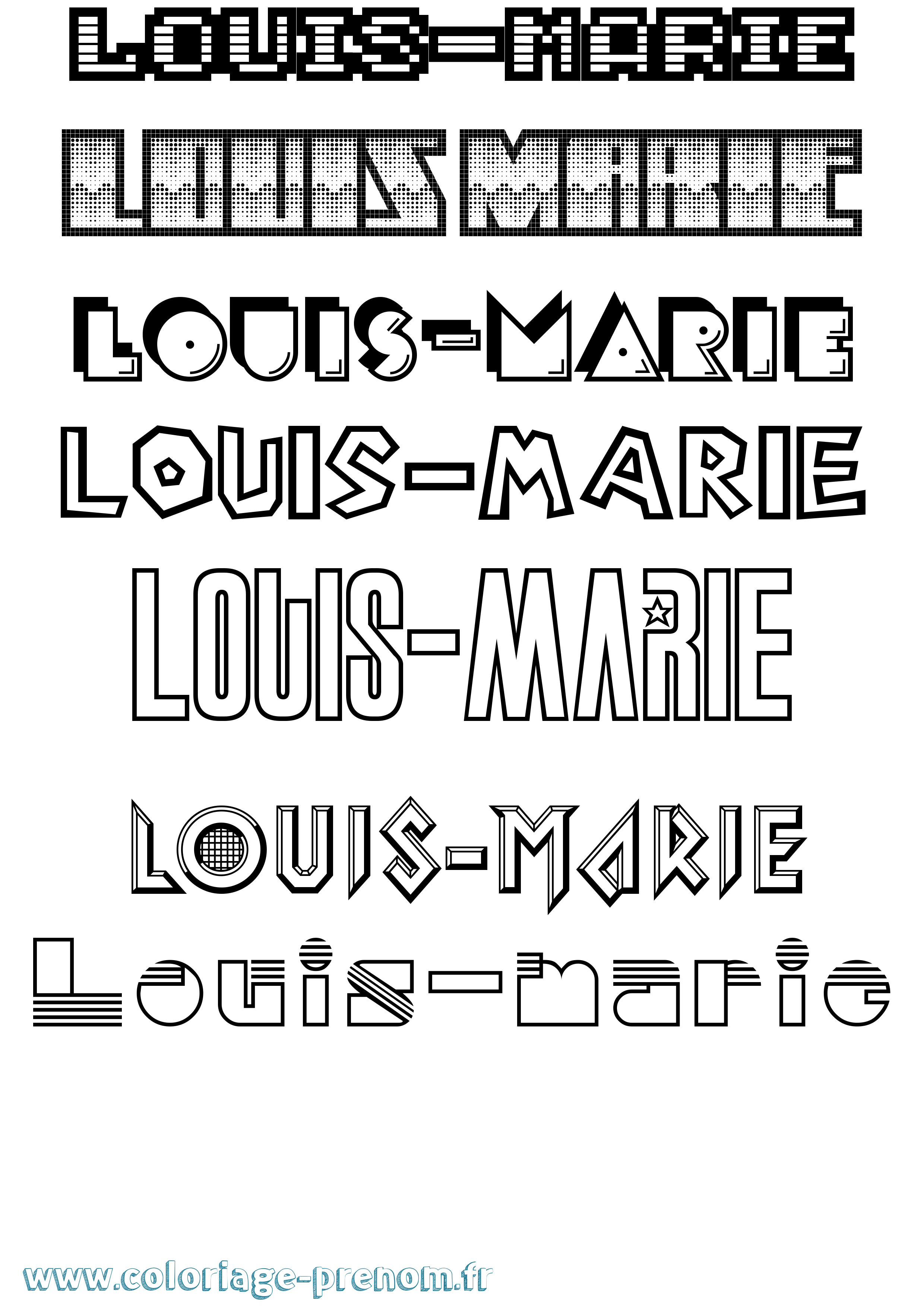 Coloriage Louis-Marie Coloriage prénom Louis-Marie