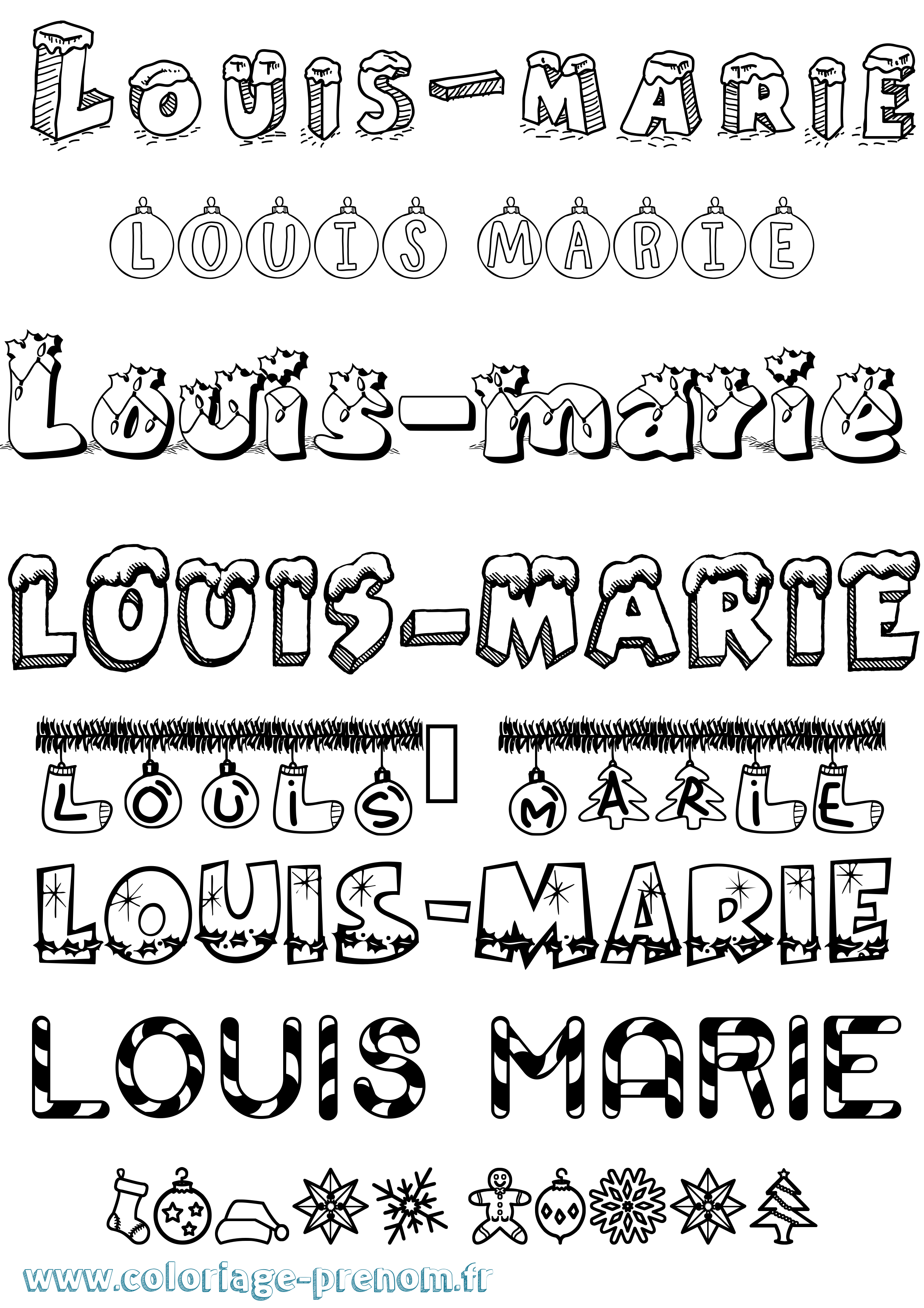 Coloriage Louis-Marie Coloriage prénom Louis-Marie