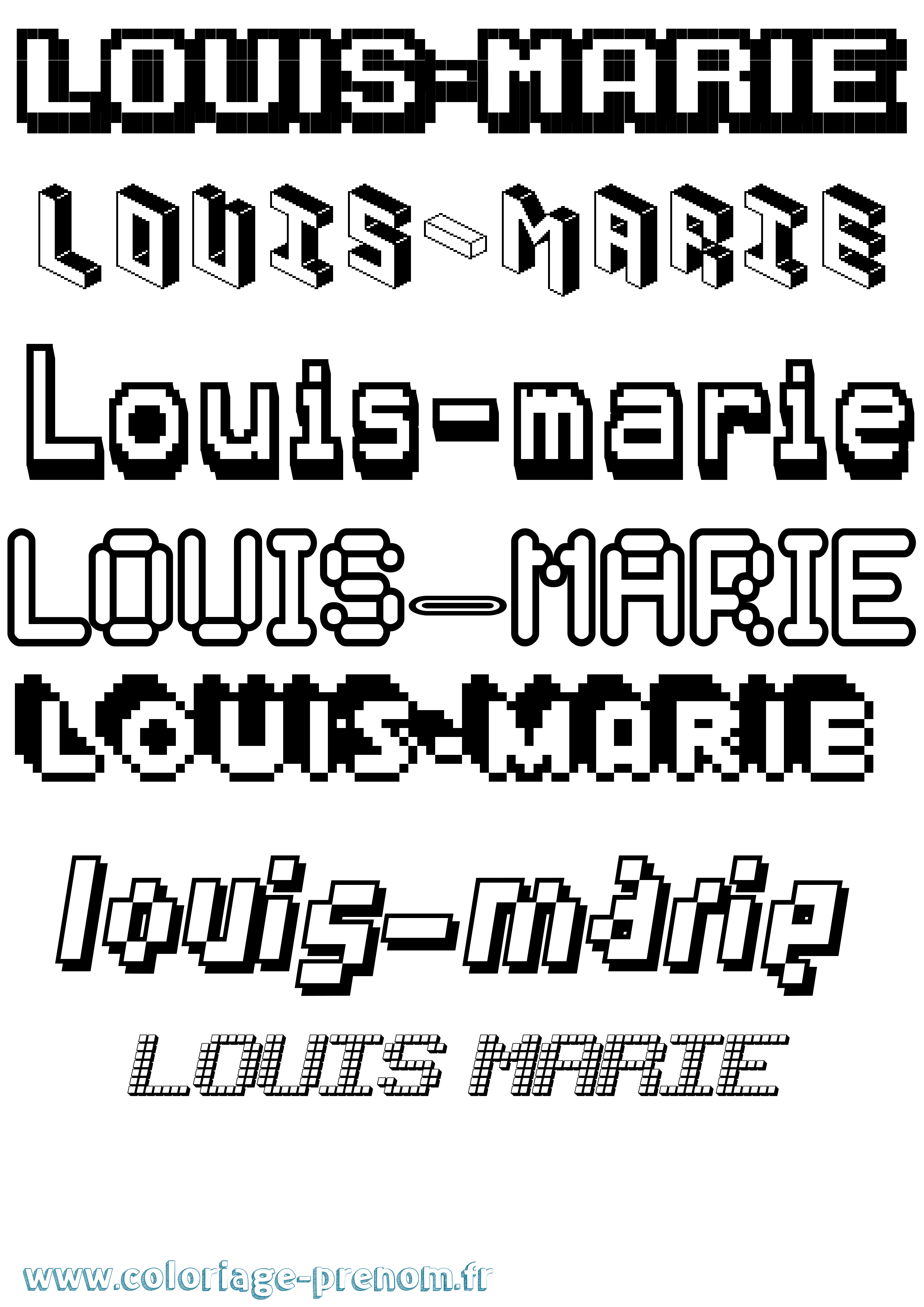 Coloriage Louis-Marie Coloriage prénom Louis-Marie