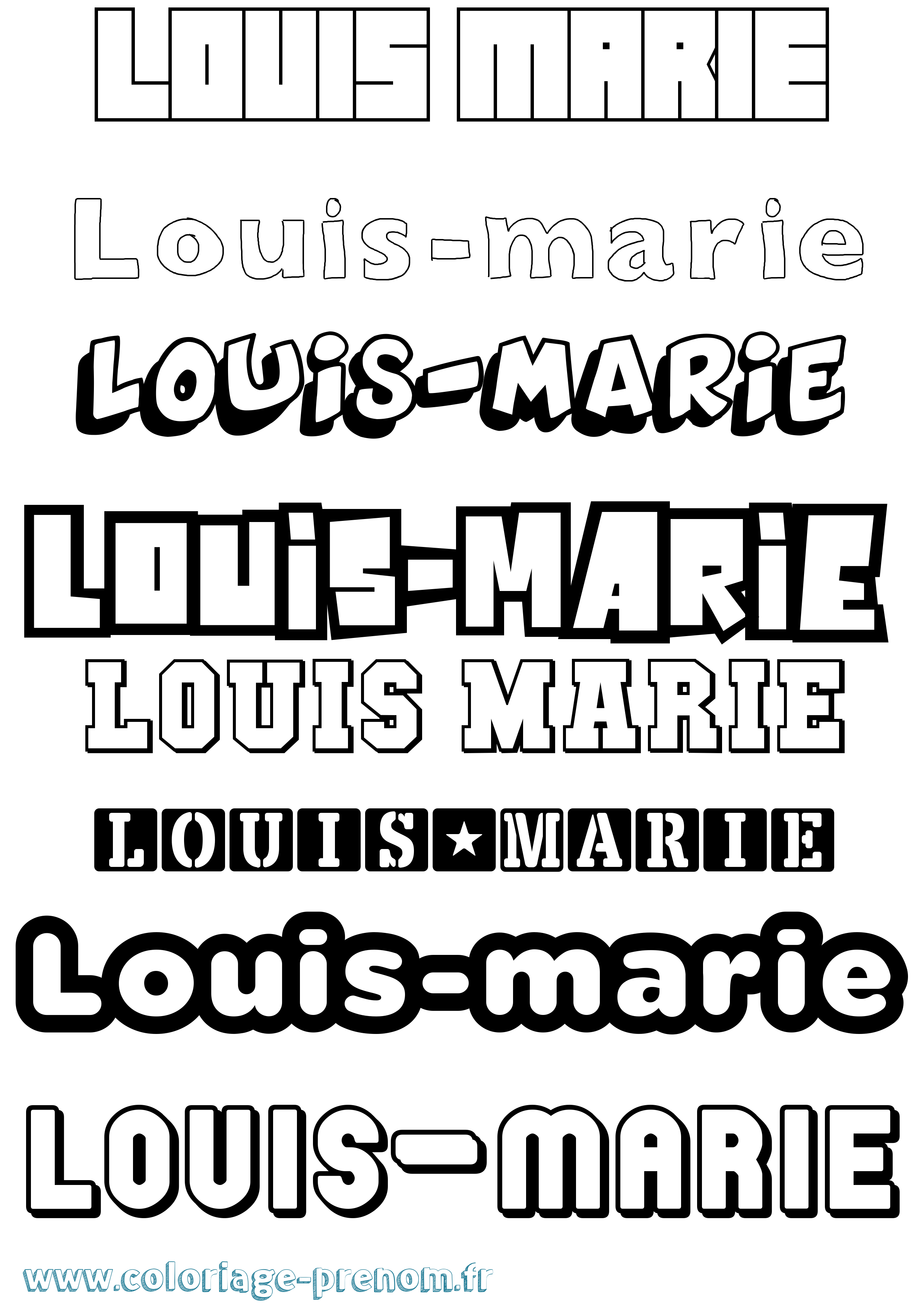 Coloriage Louis-Marie Coloriage prénom Louis-Marie