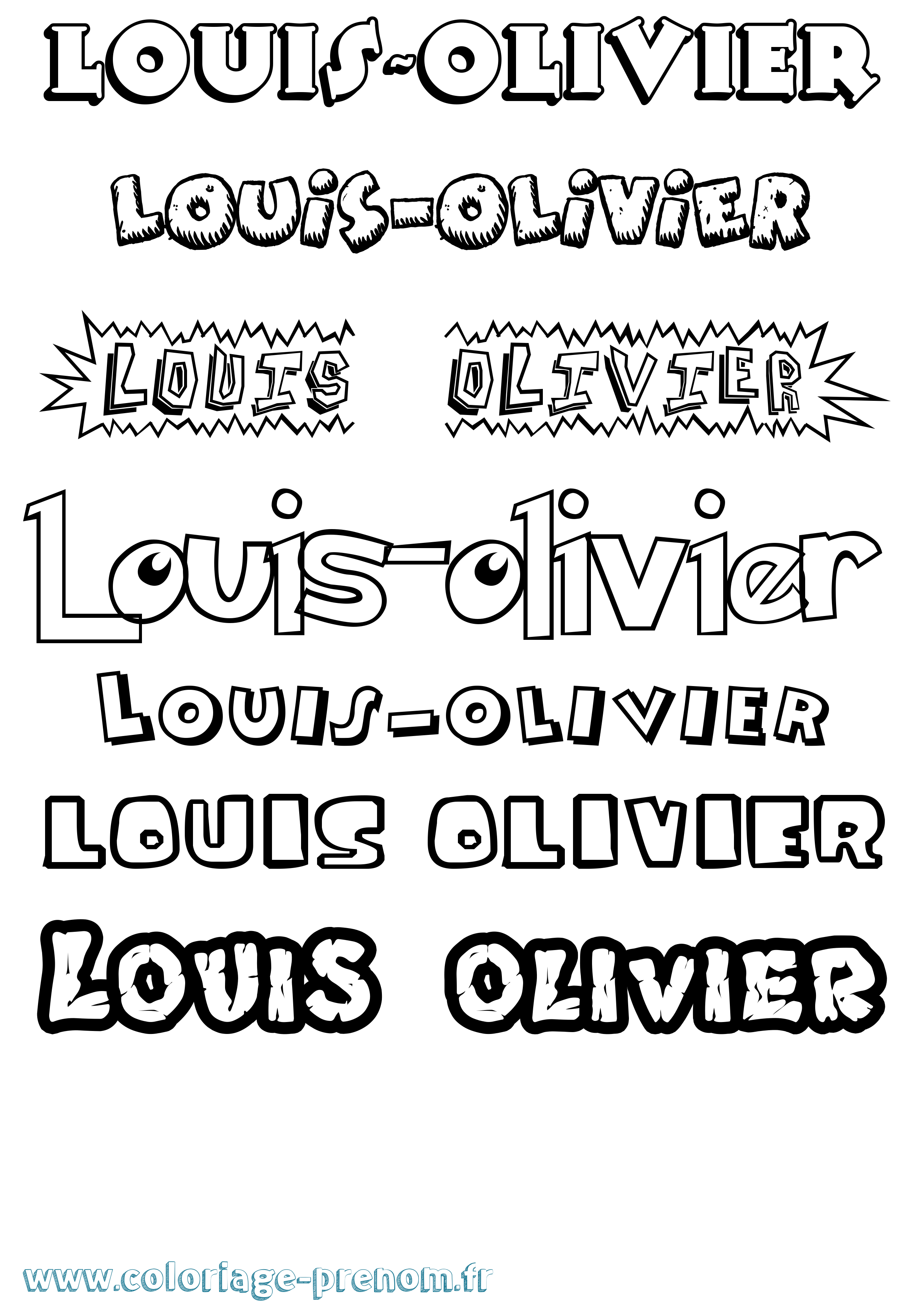 Coloriage prénom Louis-Olivier Dessin Animé