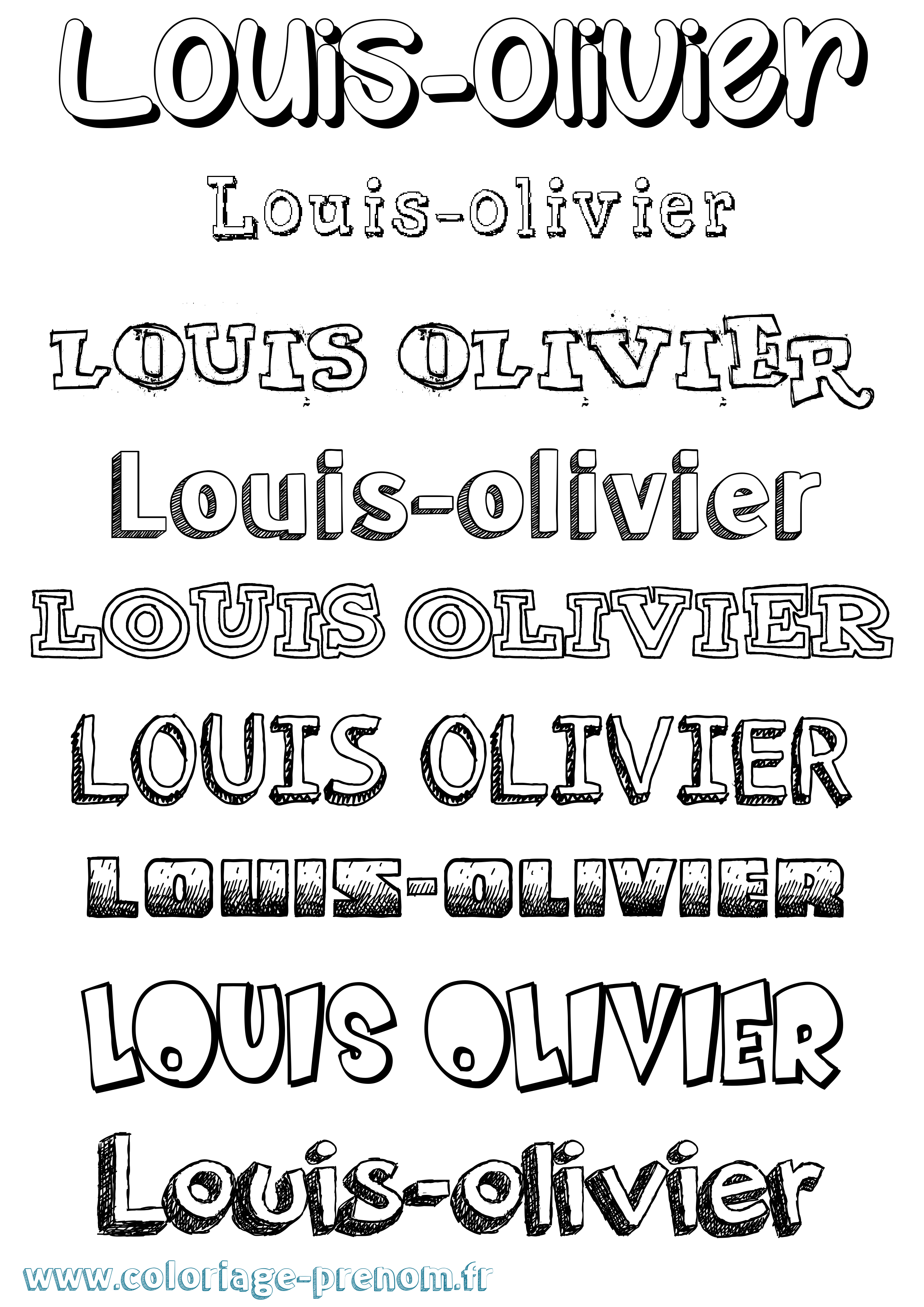 Coloriage prénom Louis-Olivier Dessiné