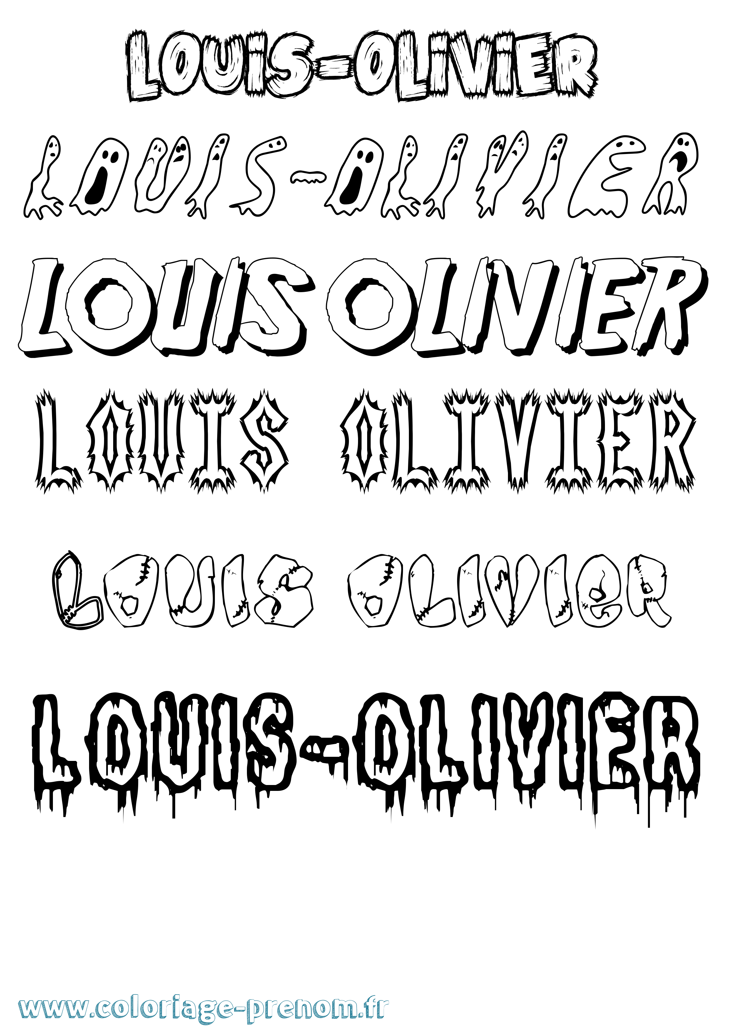 Coloriage prénom Louis-Olivier Frisson