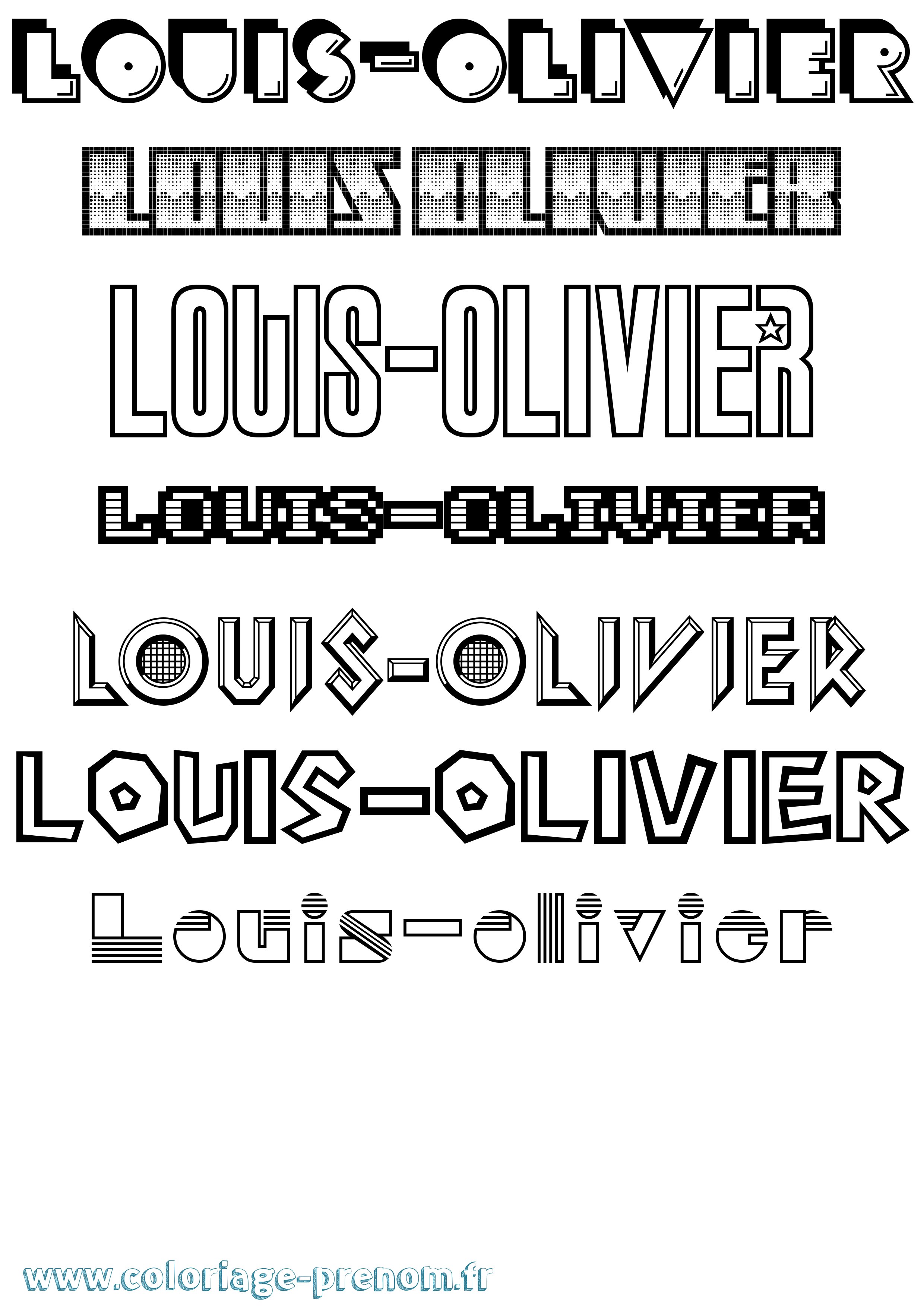 Coloriage prénom Louis-Olivier Jeux Vidéos