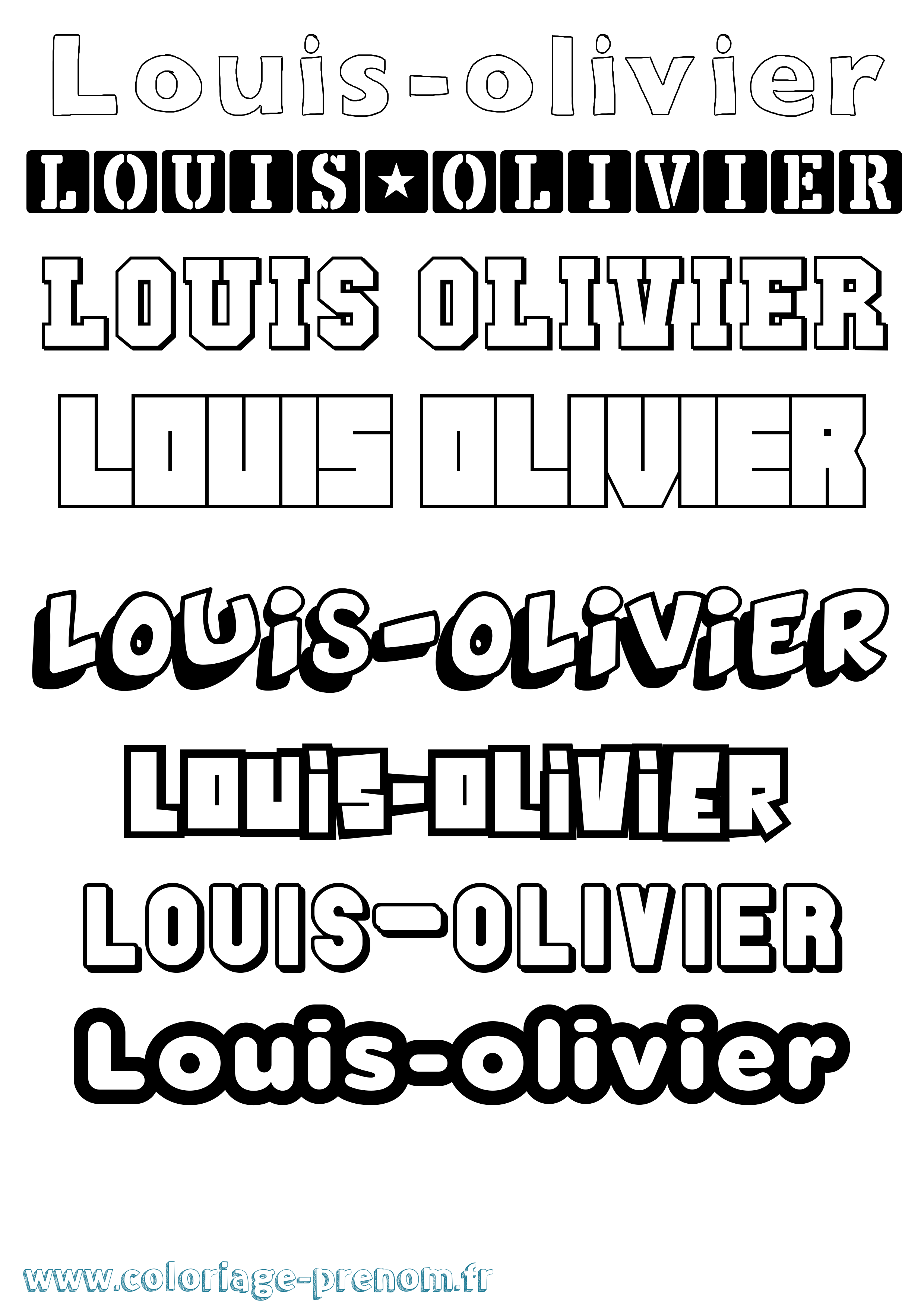 Coloriage prénom Louis-Olivier Simple