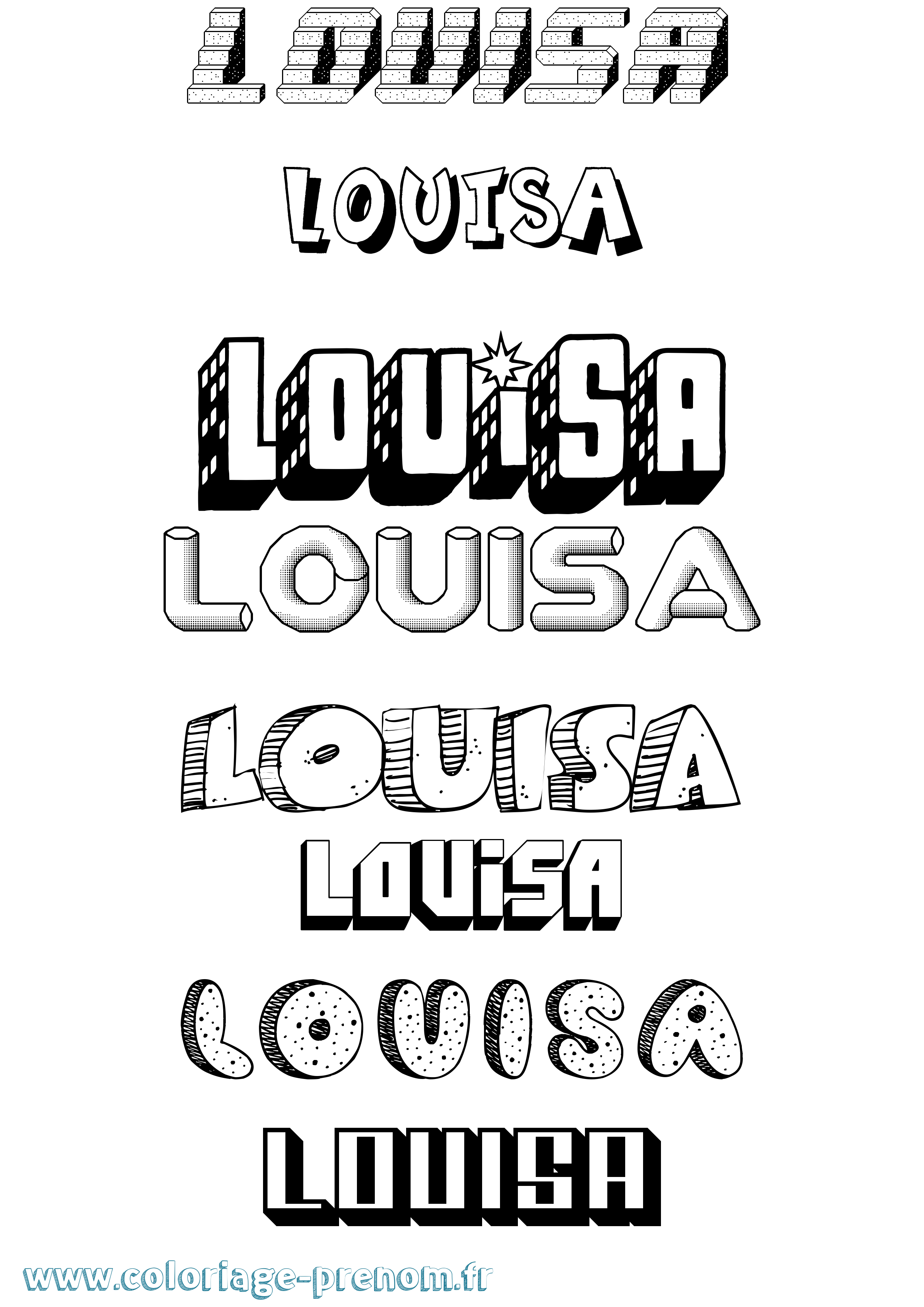 Coloriage prénom Louisa