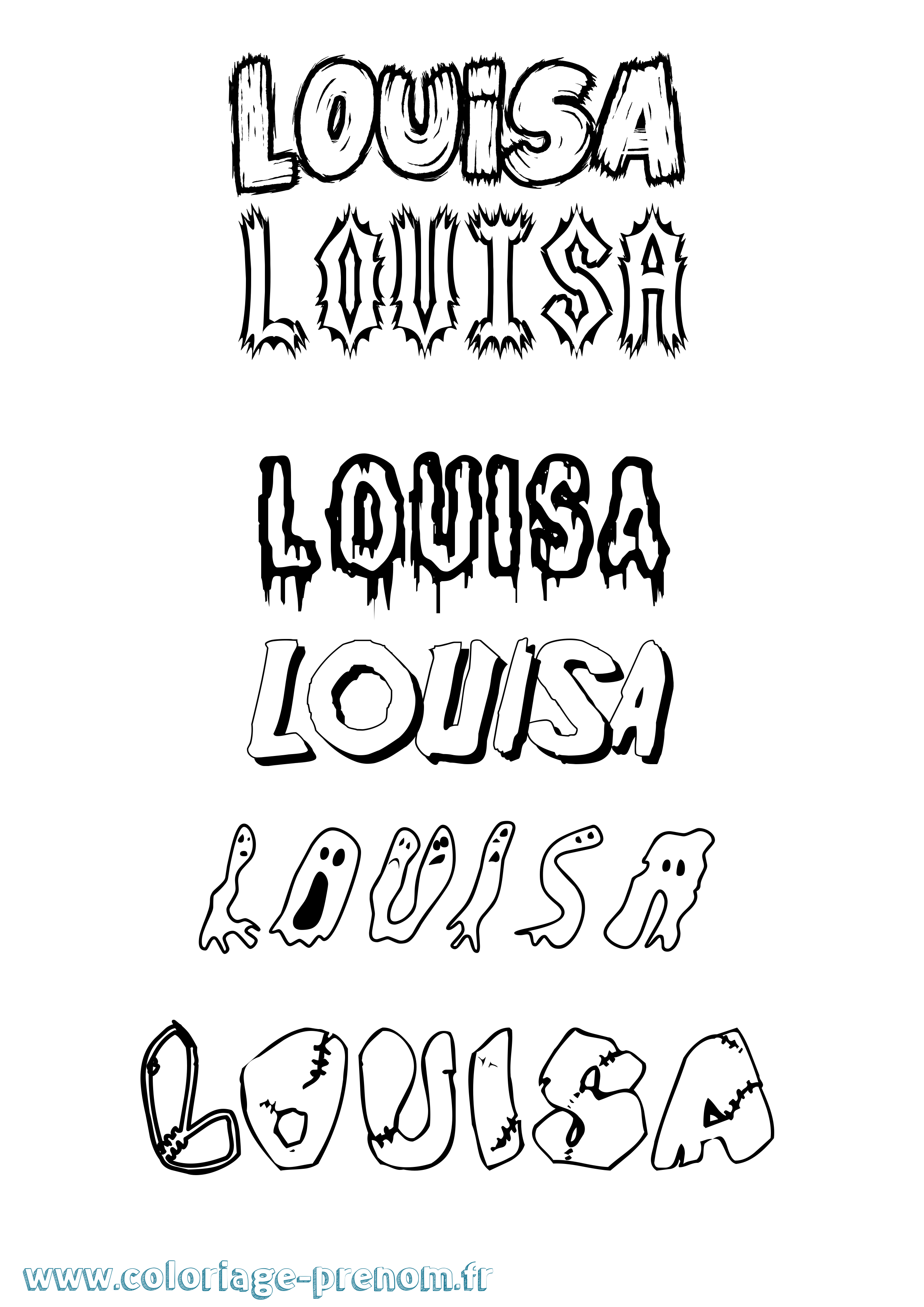 Coloriage prénom Louisa