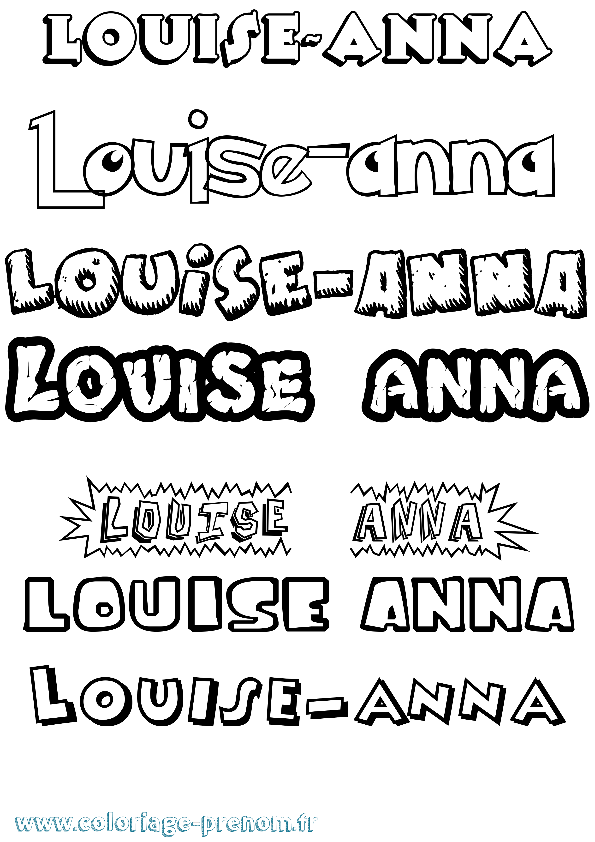 Coloriage prénom Louise-Anna Dessin Animé