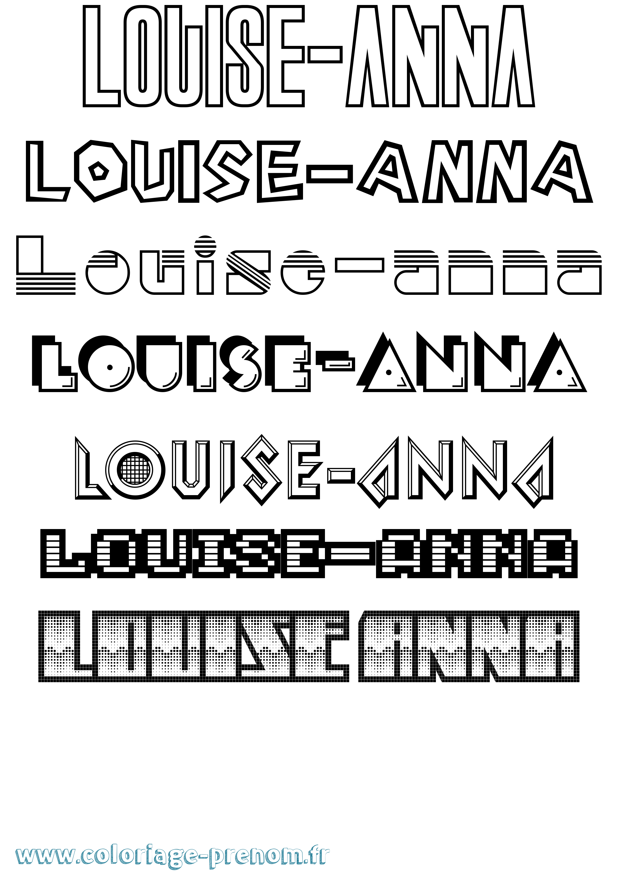 Coloriage prénom Louise-Anna Jeux Vidéos