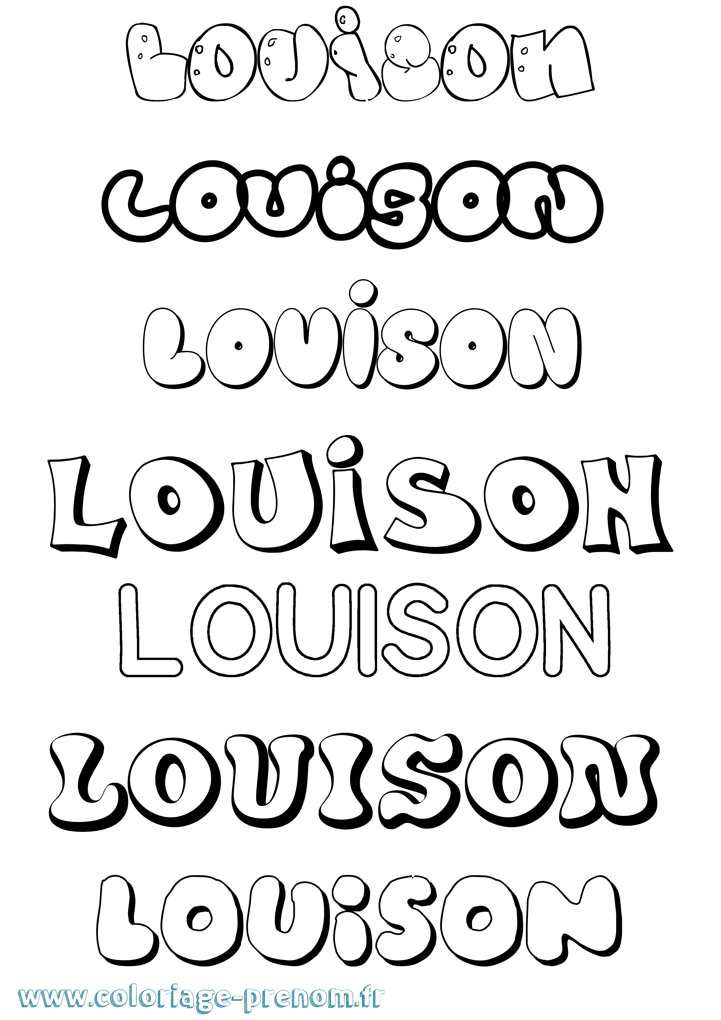 Coloriage prénom Louison