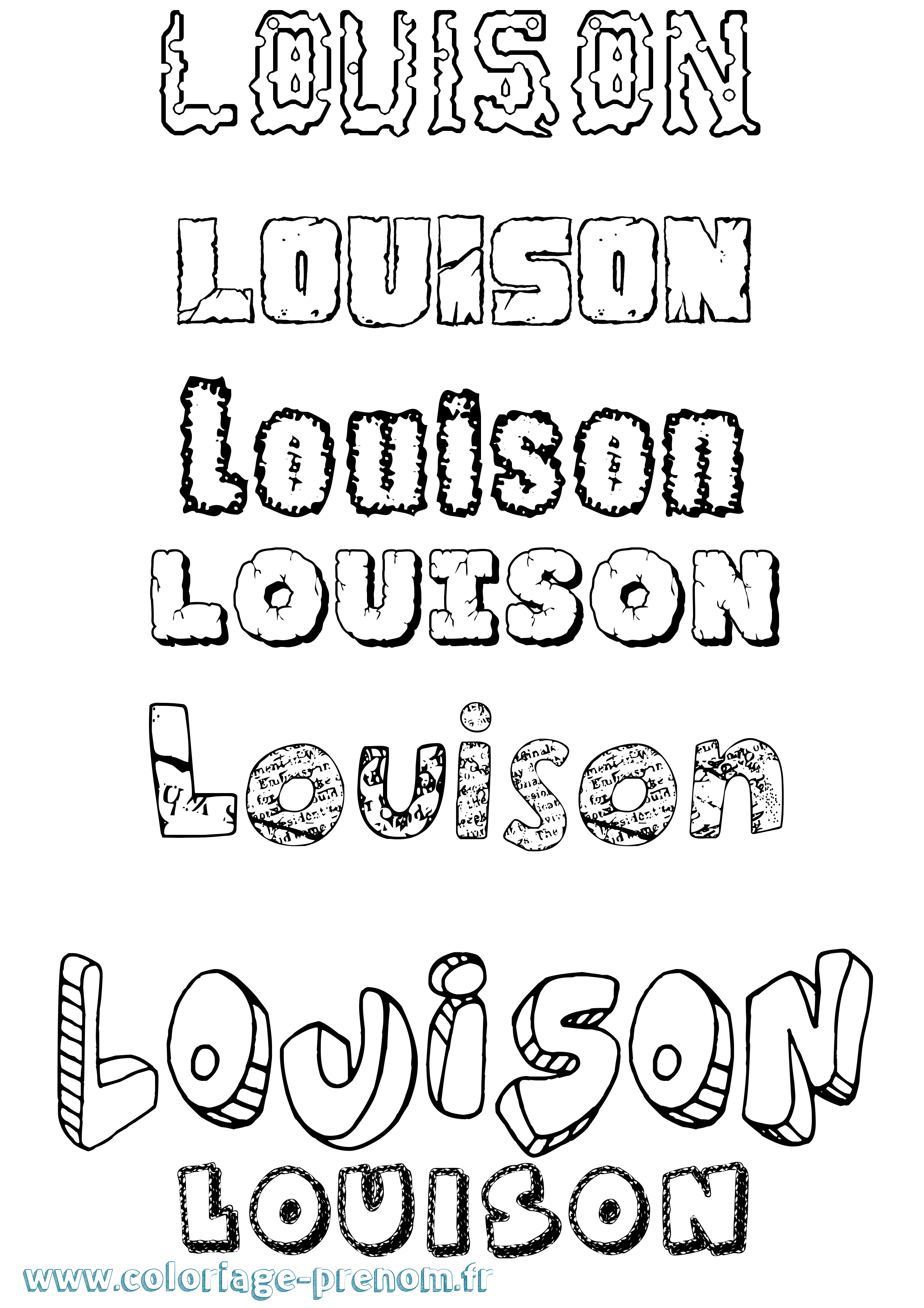 Coloriage prénom Louison