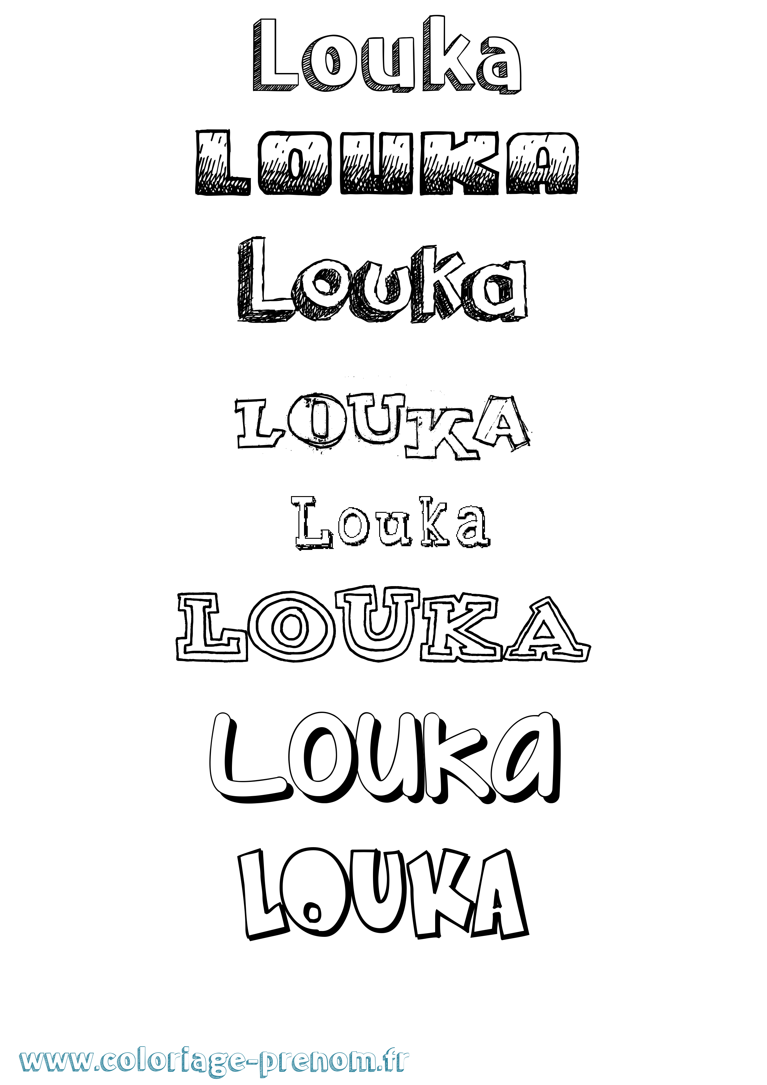 Coloriage prénom Louka