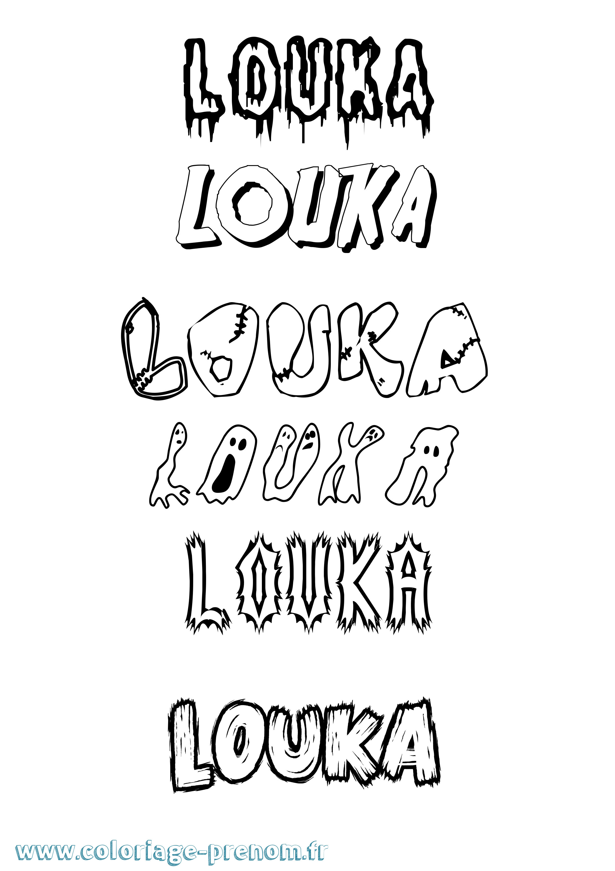 Coloriage prénom Louka
