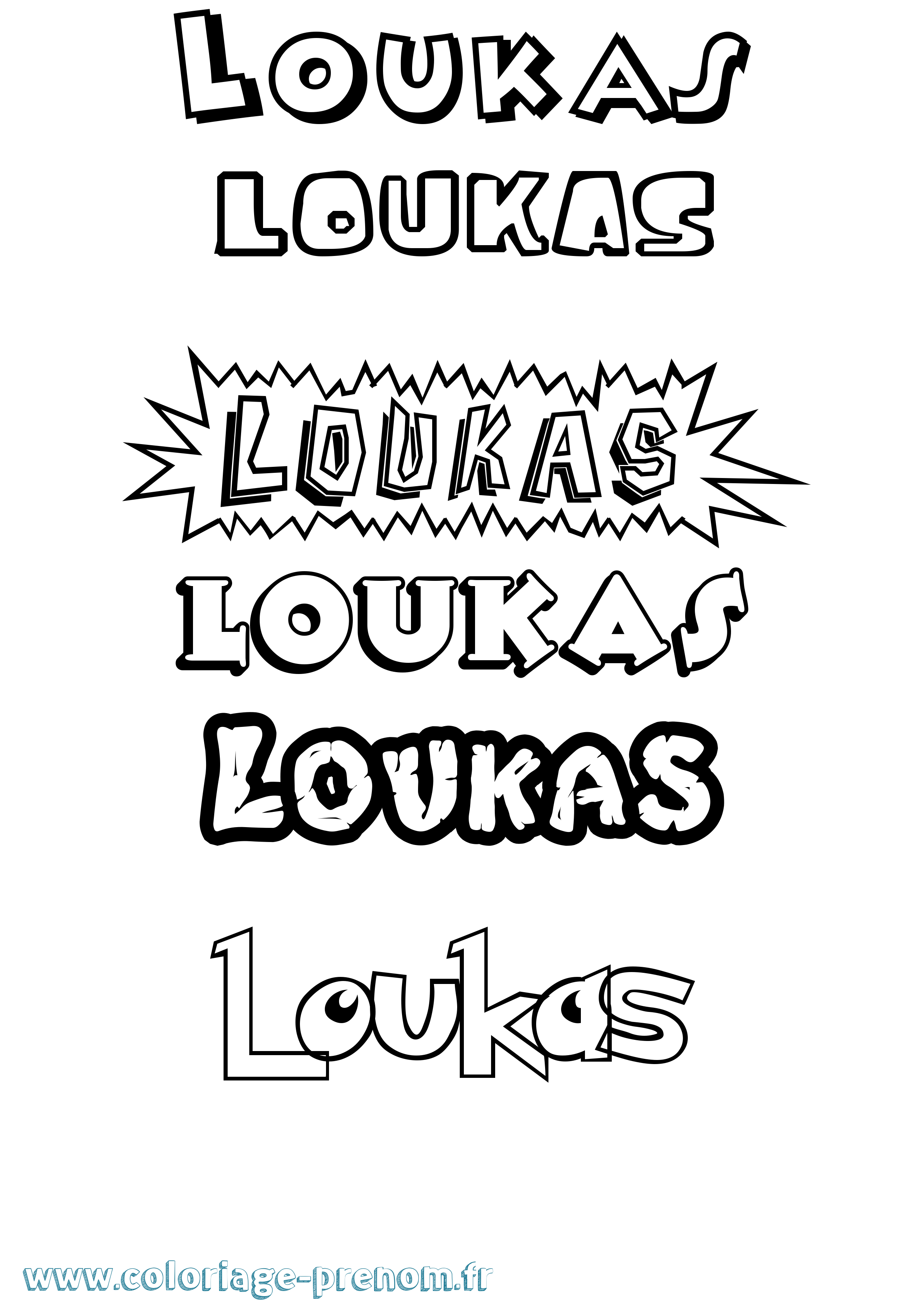 Coloriage prénom Loukas