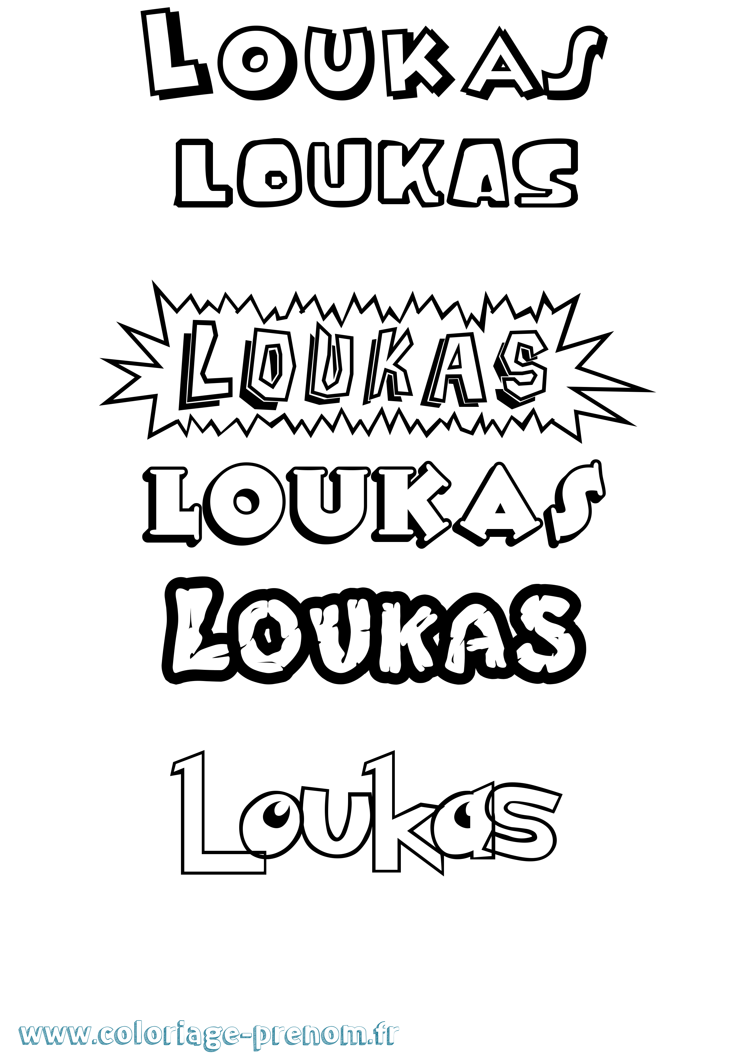 Coloriage Loukas Dessin Animé Coloriage prénom Loukas Dessin Animé