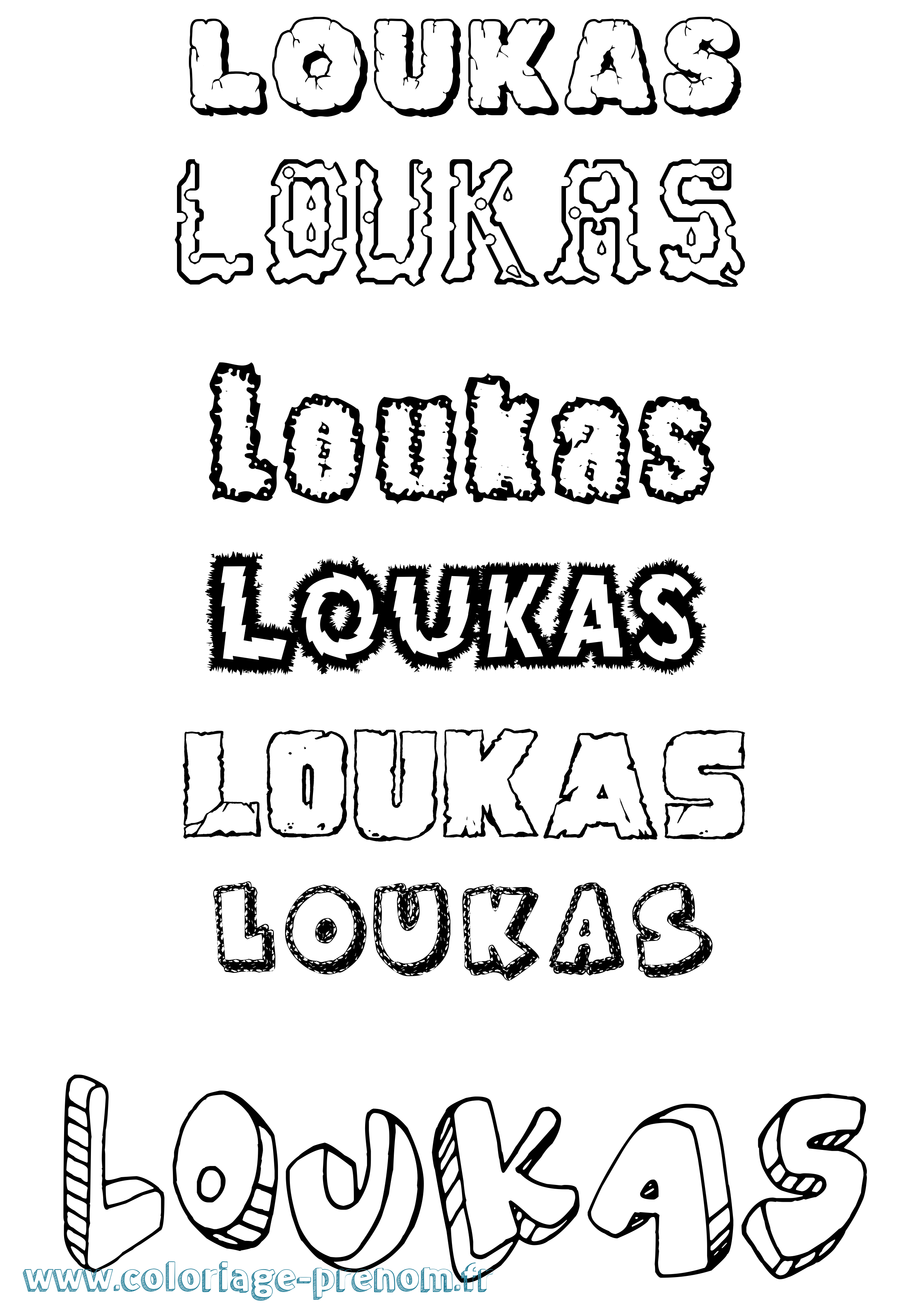 Coloriage Loukas Destructuré Coloriage prénom Loukas Destructuré