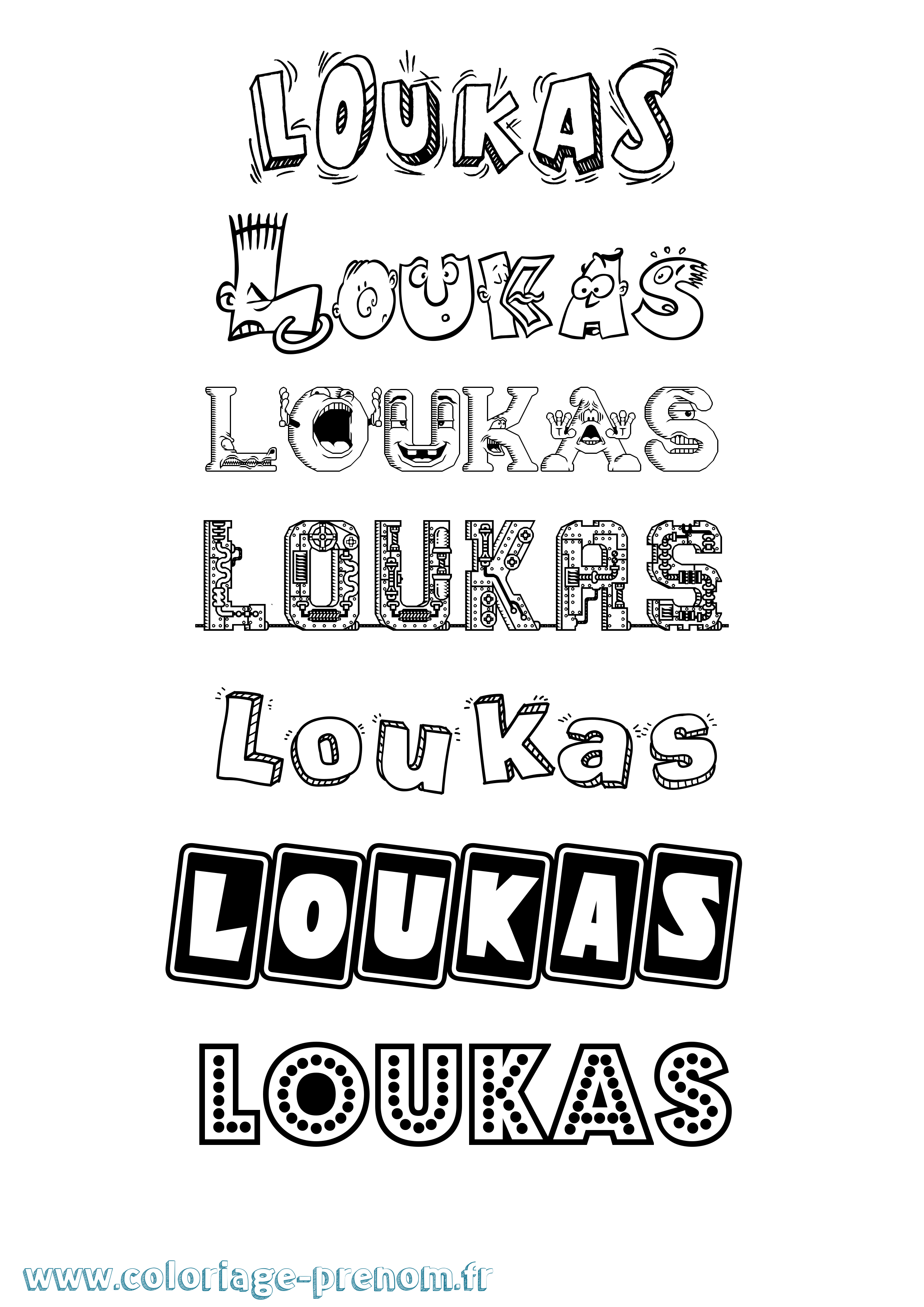 Coloriage Loukas Fun Coloriage prénom Loukas Fun