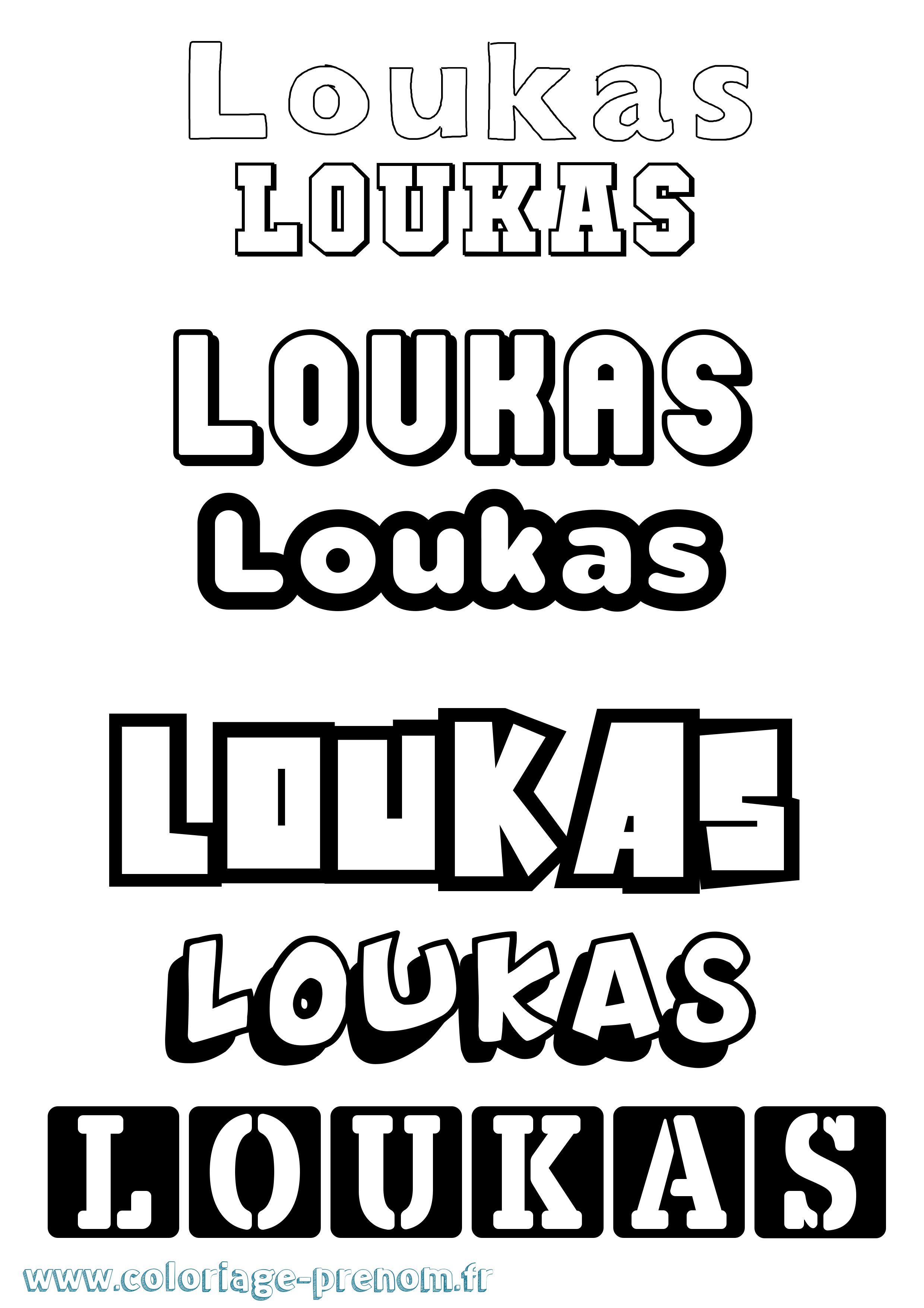 Coloriage Loukas Simple Coloriage prénom Loukas Simple