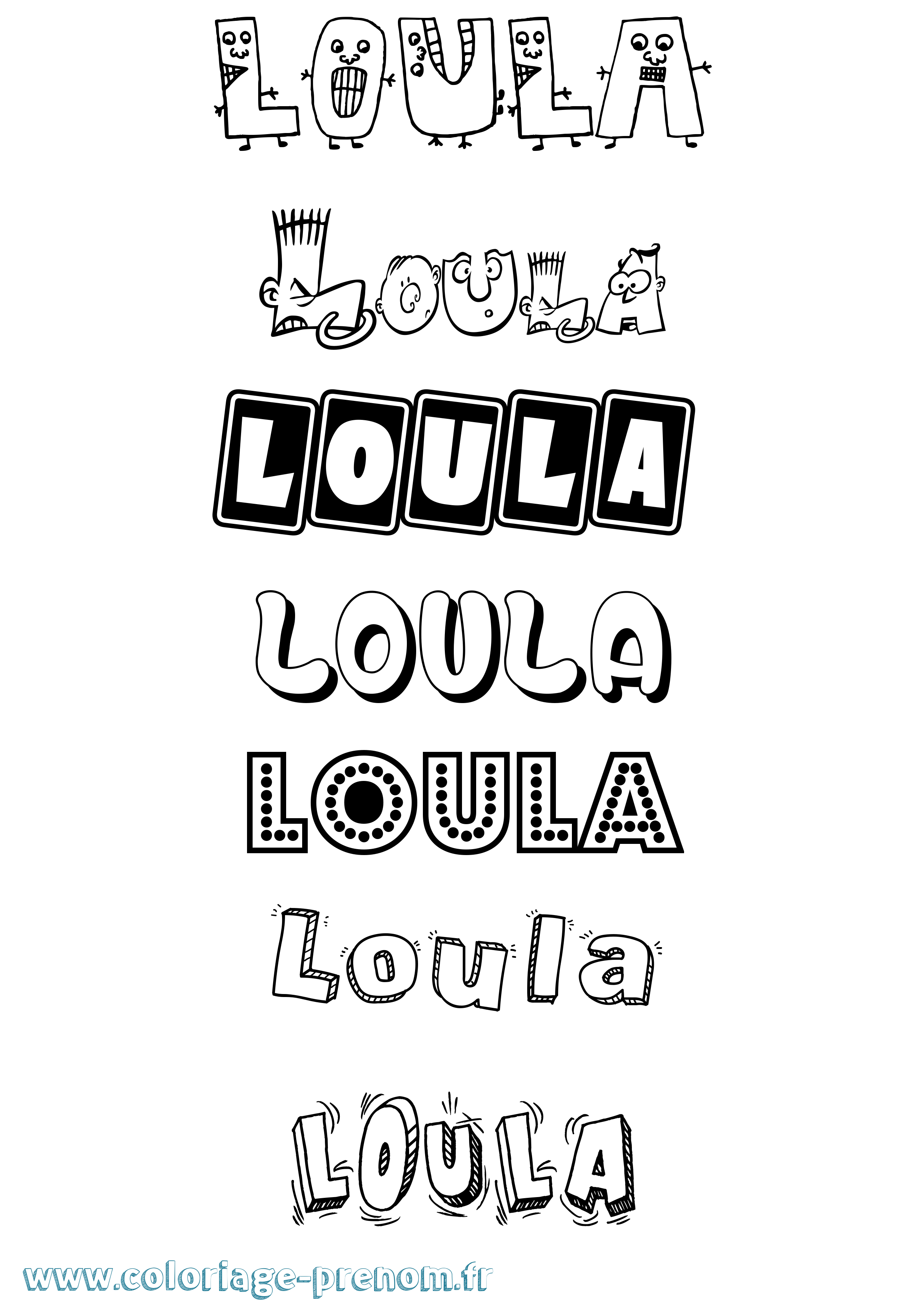 Coloriage prénom Loula